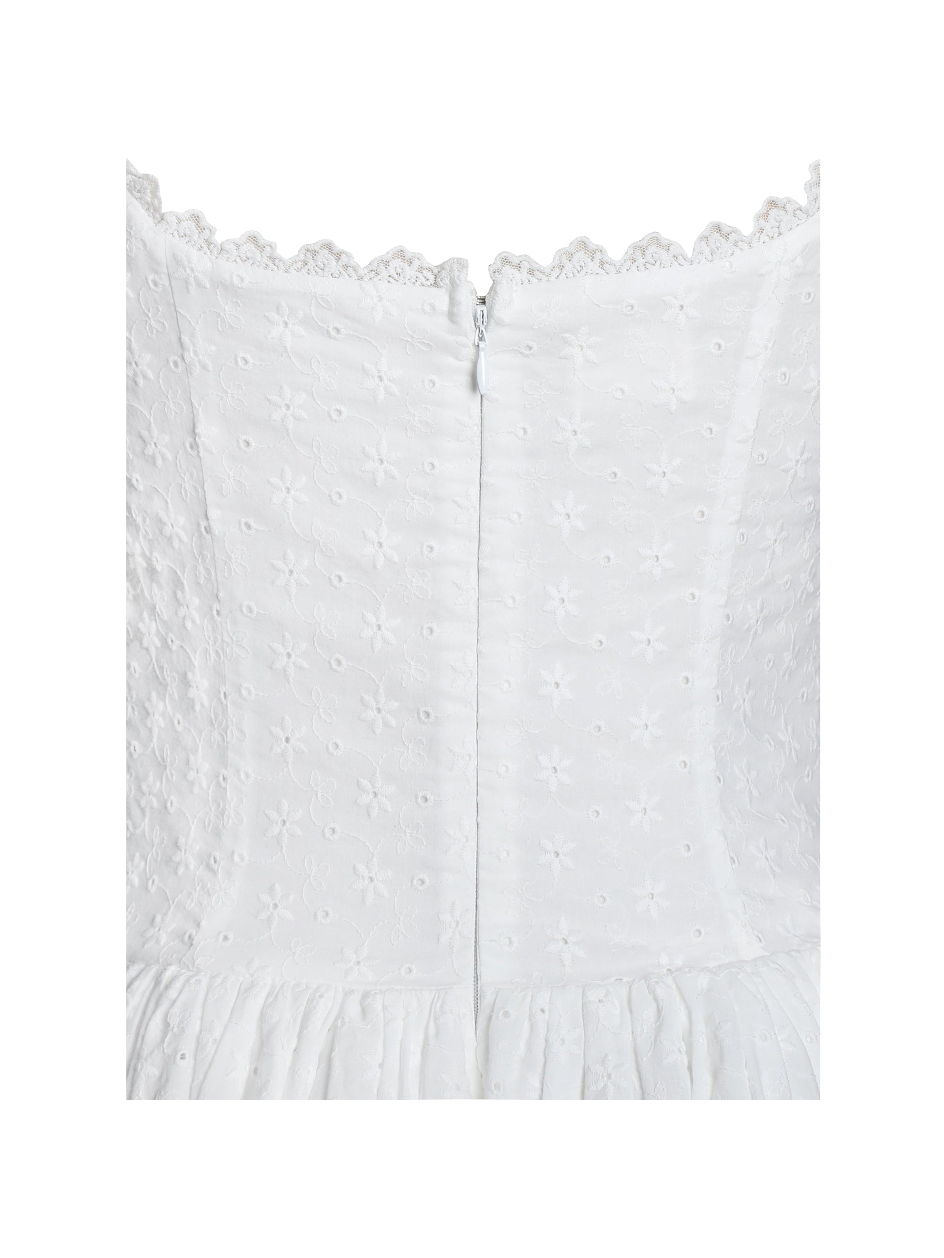 Madison Cotton Eyelet Square Neck Midi Dress - HOUSE OF SHE
