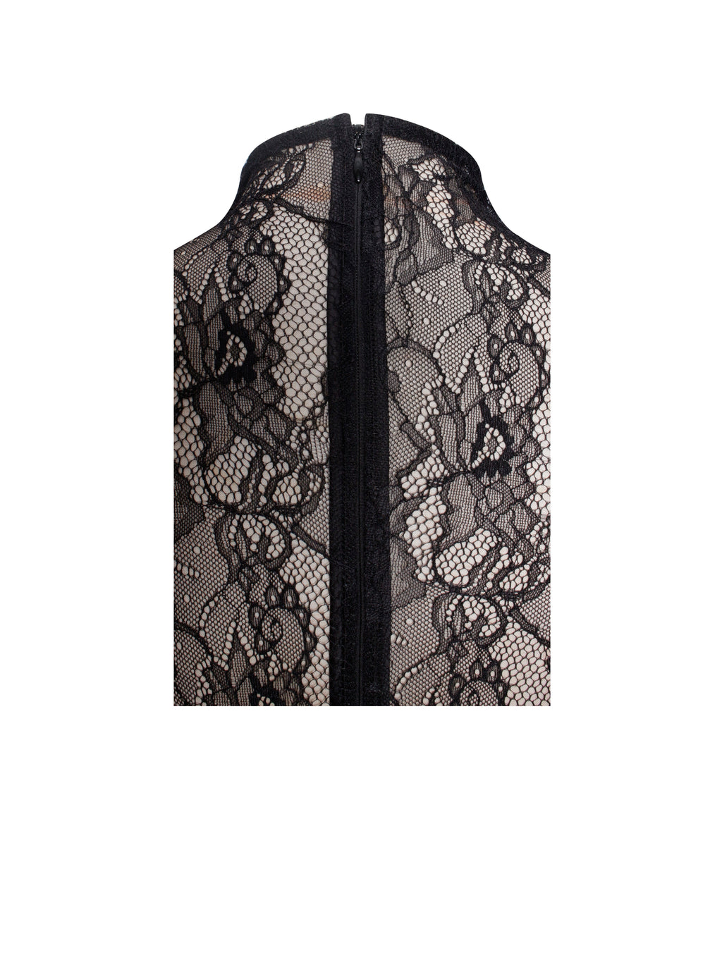 Weslyn Black Satin Lace High Slit Dress  HOUSE OF SHE