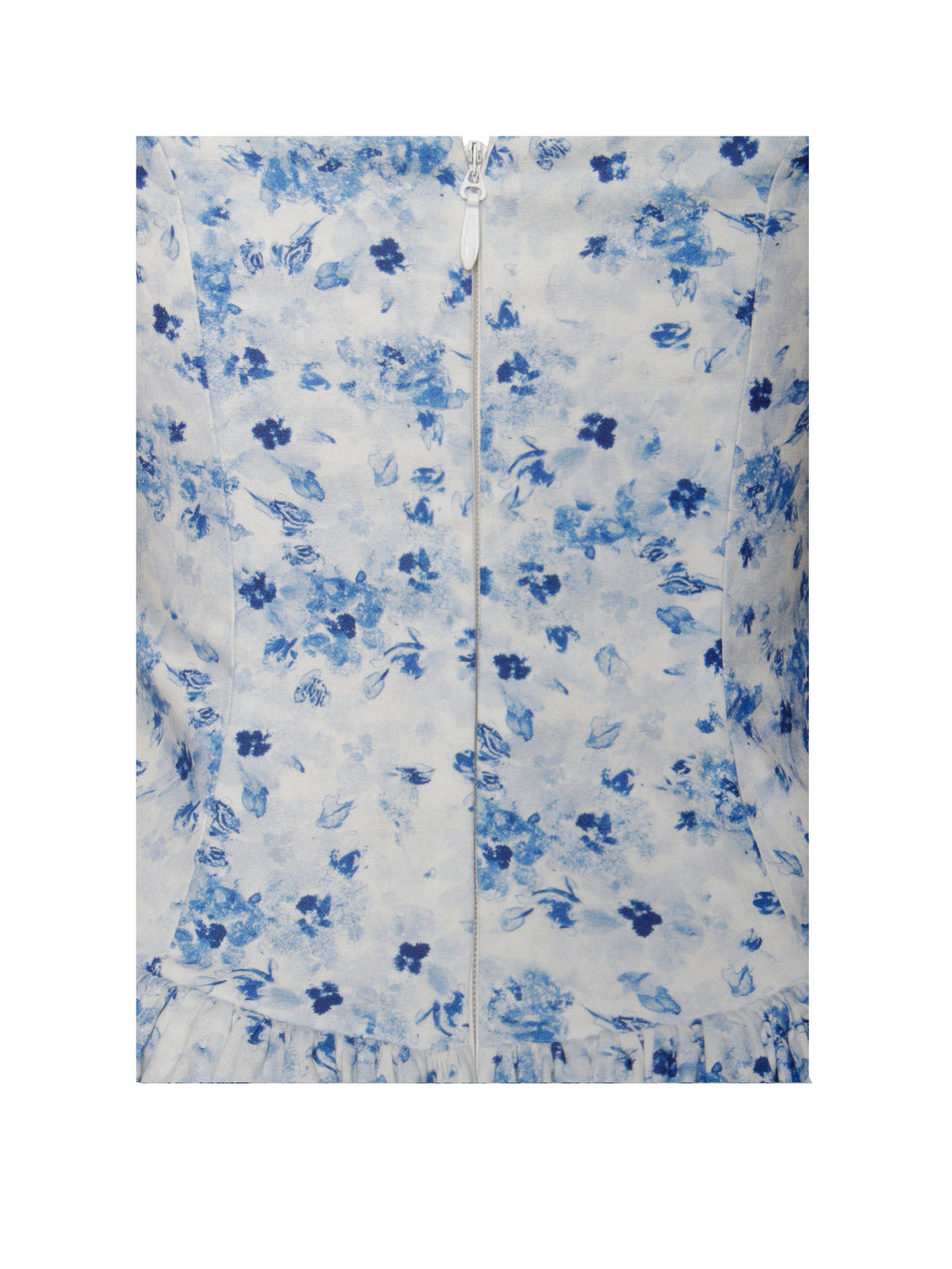 Paloma Blue Print Linen Corset Draping Top Midi Dress - HOUSE OF SHE