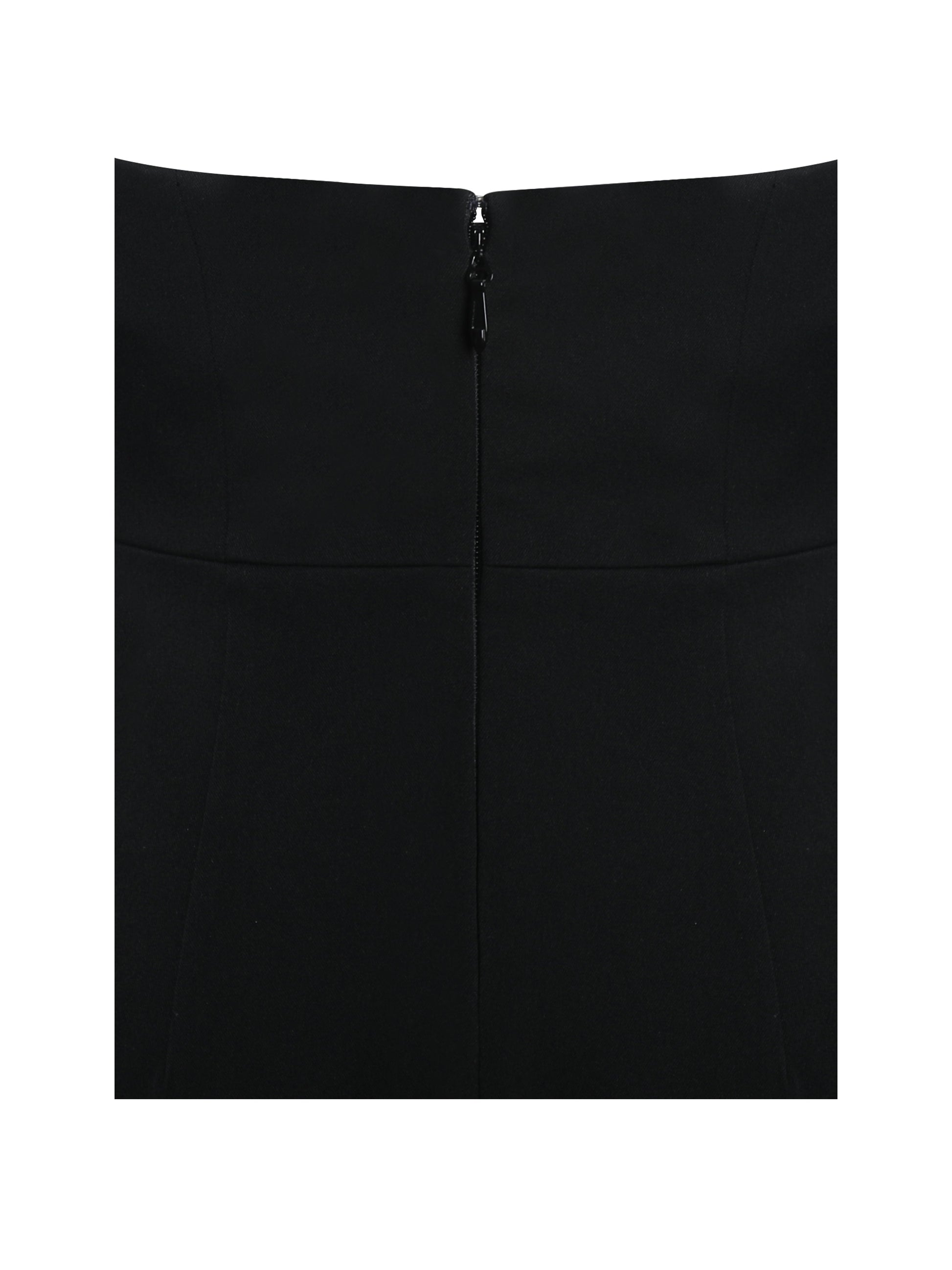 Ignacia Office Casual Black and White Halter Mini A-line Dress