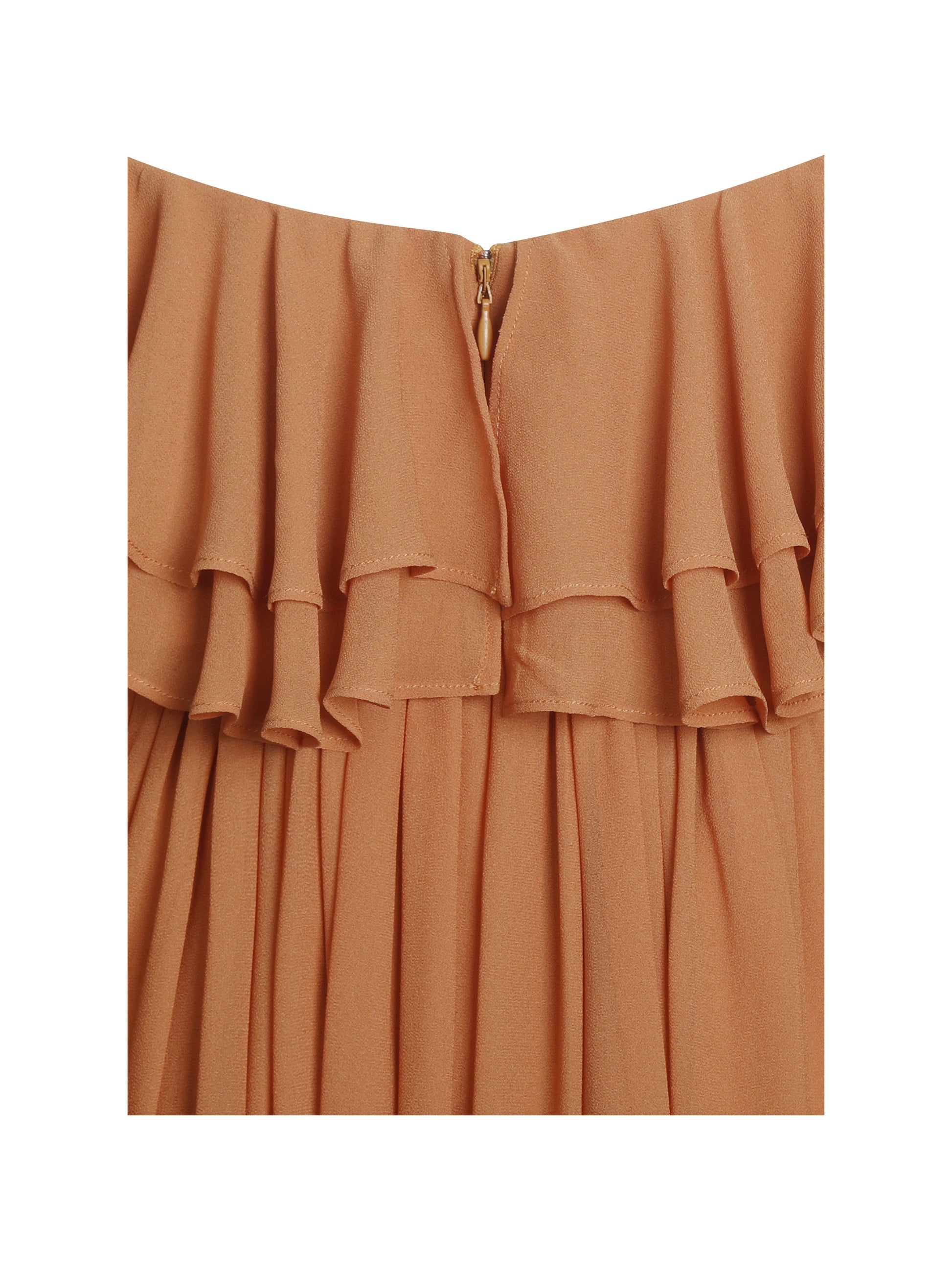 Kaela Brickwork Off Shoulder Chiffon Maxi Dress - HOUSE OF SHE