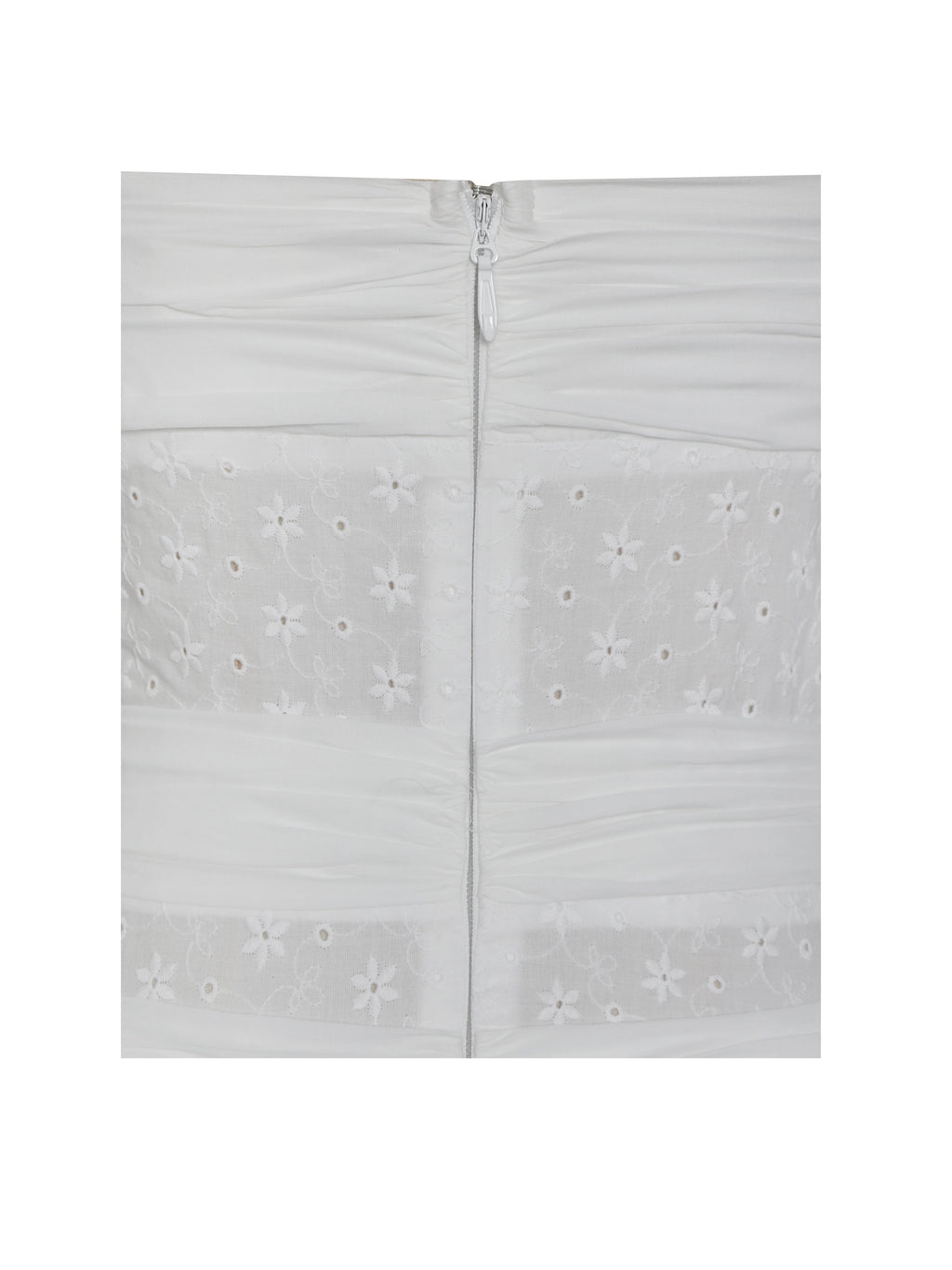 Maelis White Eyelet Drop Waist Cotton Midi Dress - HOUSE OF SHE