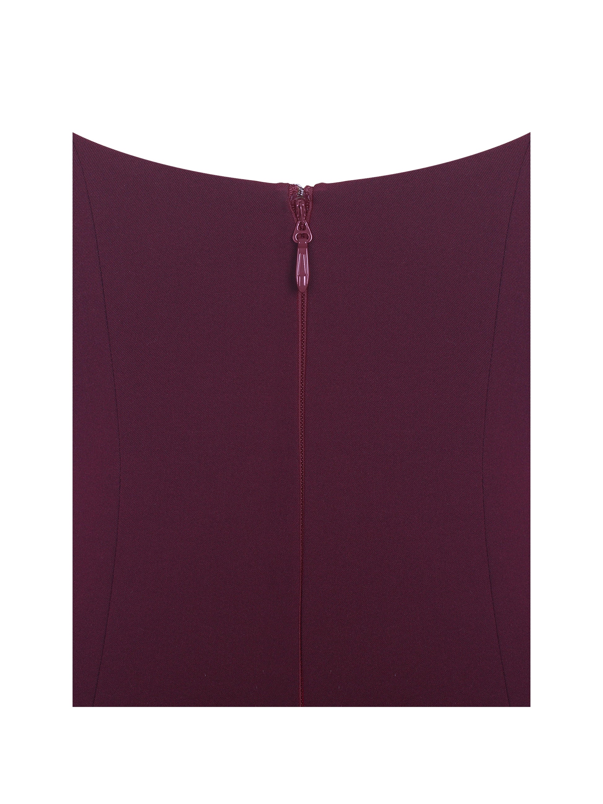 Tori Wine Red Pleated Mini Dress with Chiffon Scarf