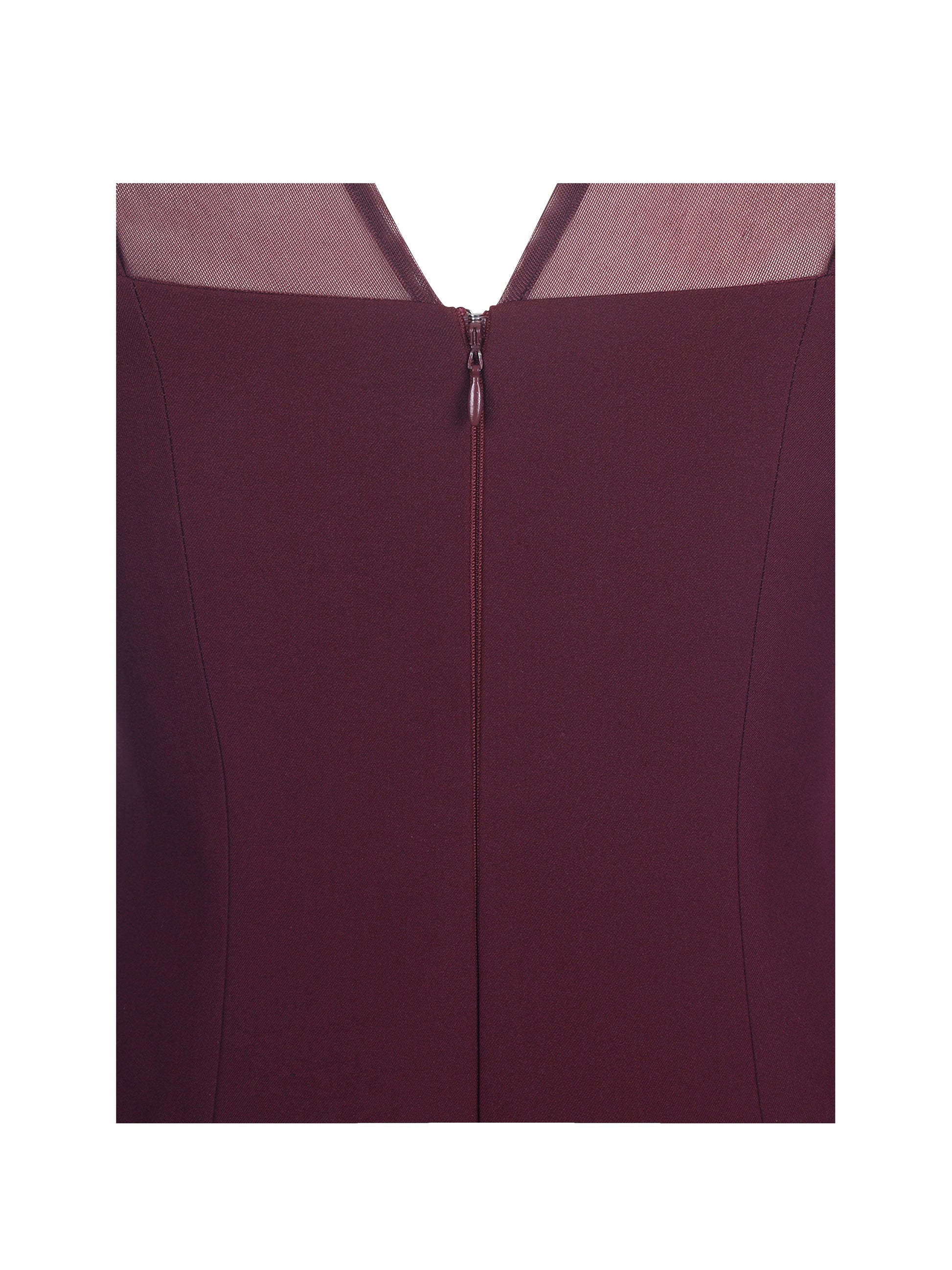 Natasha Burgundy Faux Two-Piece Turtleneck Mini Dress
