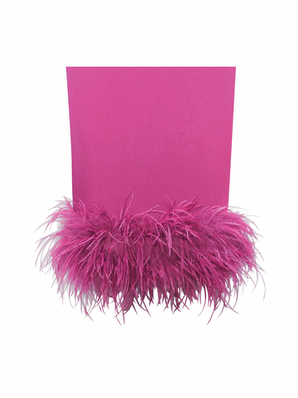 Fiona Fuchsia Feather Trim Bottom Maxi Dress  HOUSE OF SHE