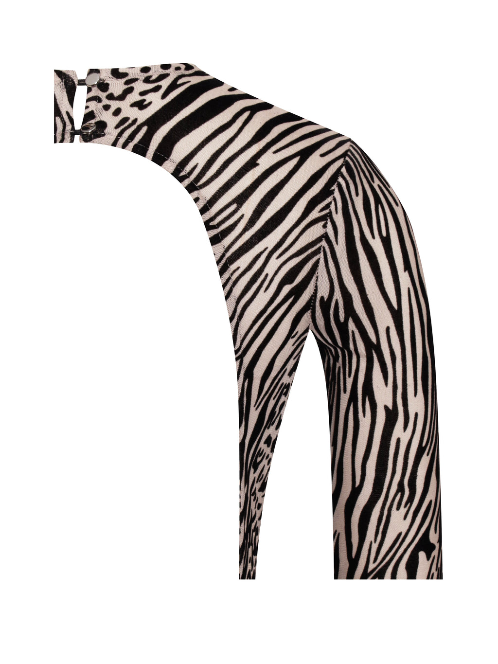 Waylynn Nude Black Animal Print Burnout Velvet Detail Mesh Backless Maxi Dress - HOUSE OF SHE