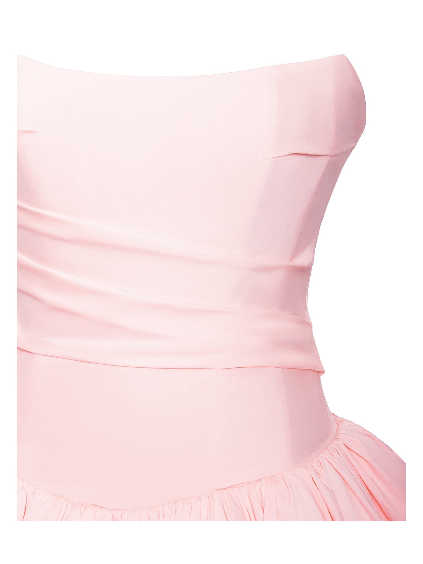 Oletta Pink Corset Strapless Bubble Mini Dress