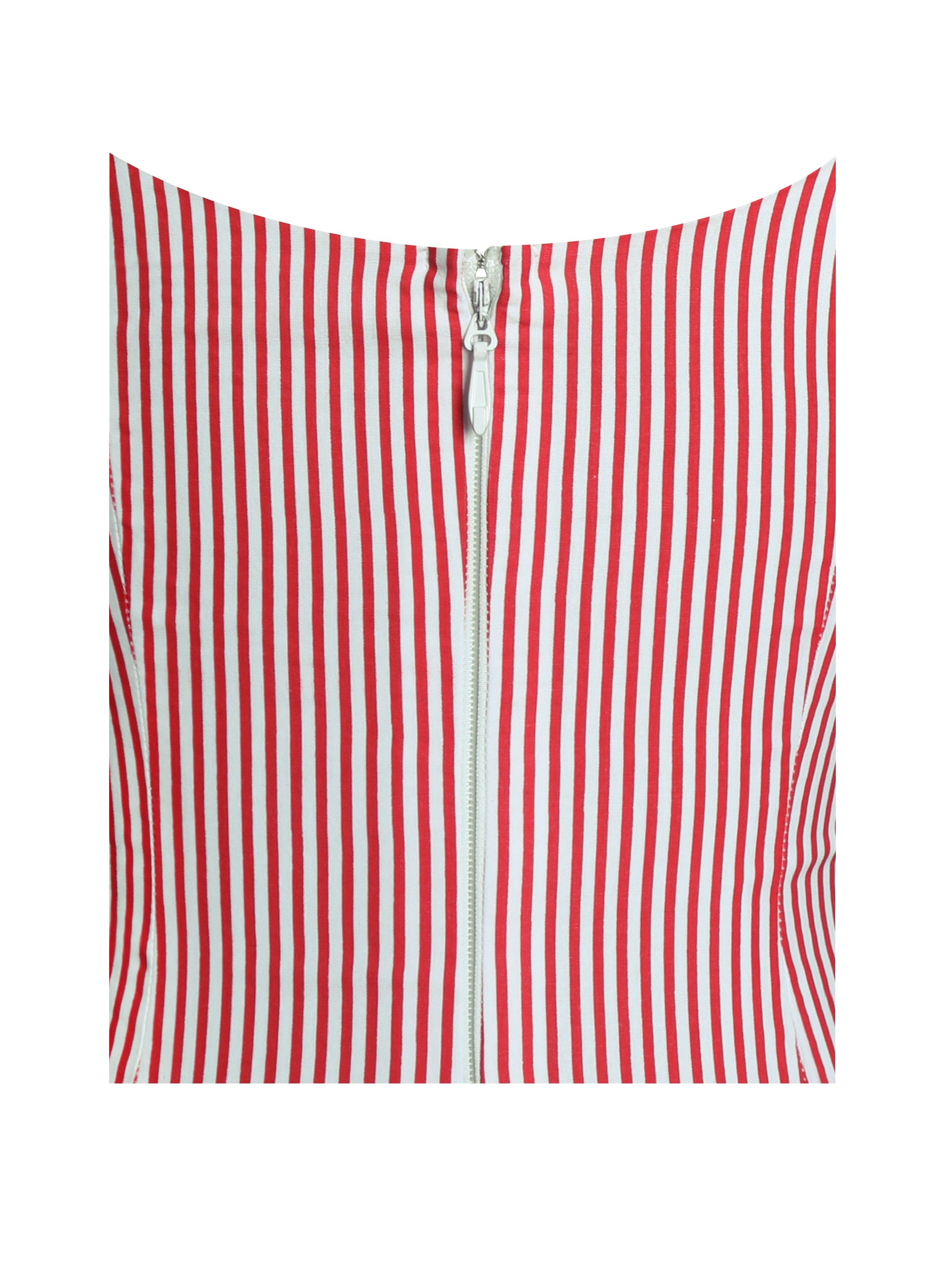 Oceana Red Candy Stripe Drop Waist Midi Dress - HOUSE OF SHE