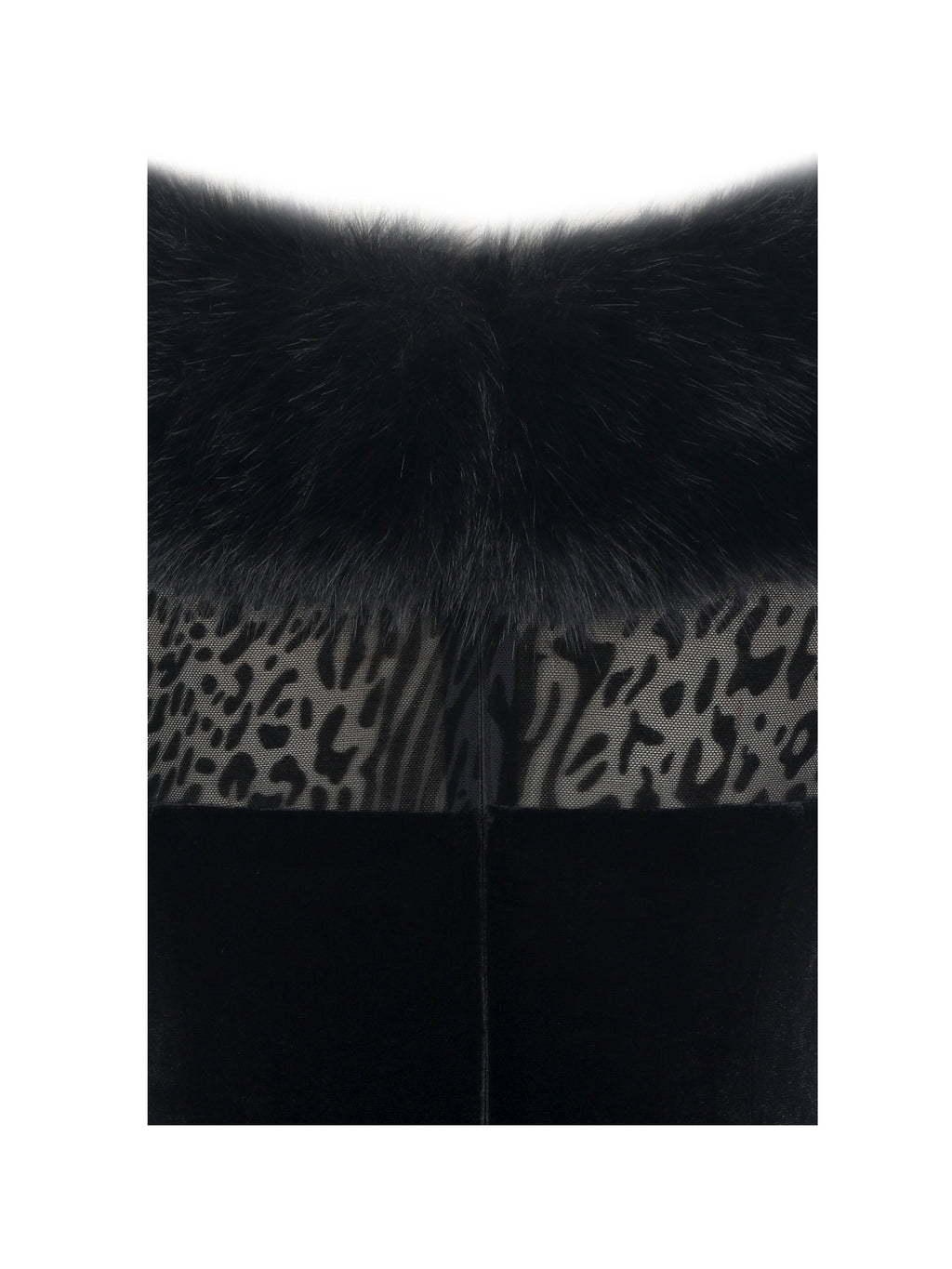 Alexis Black Animal Print Fur Boatneck Maxi Dress
