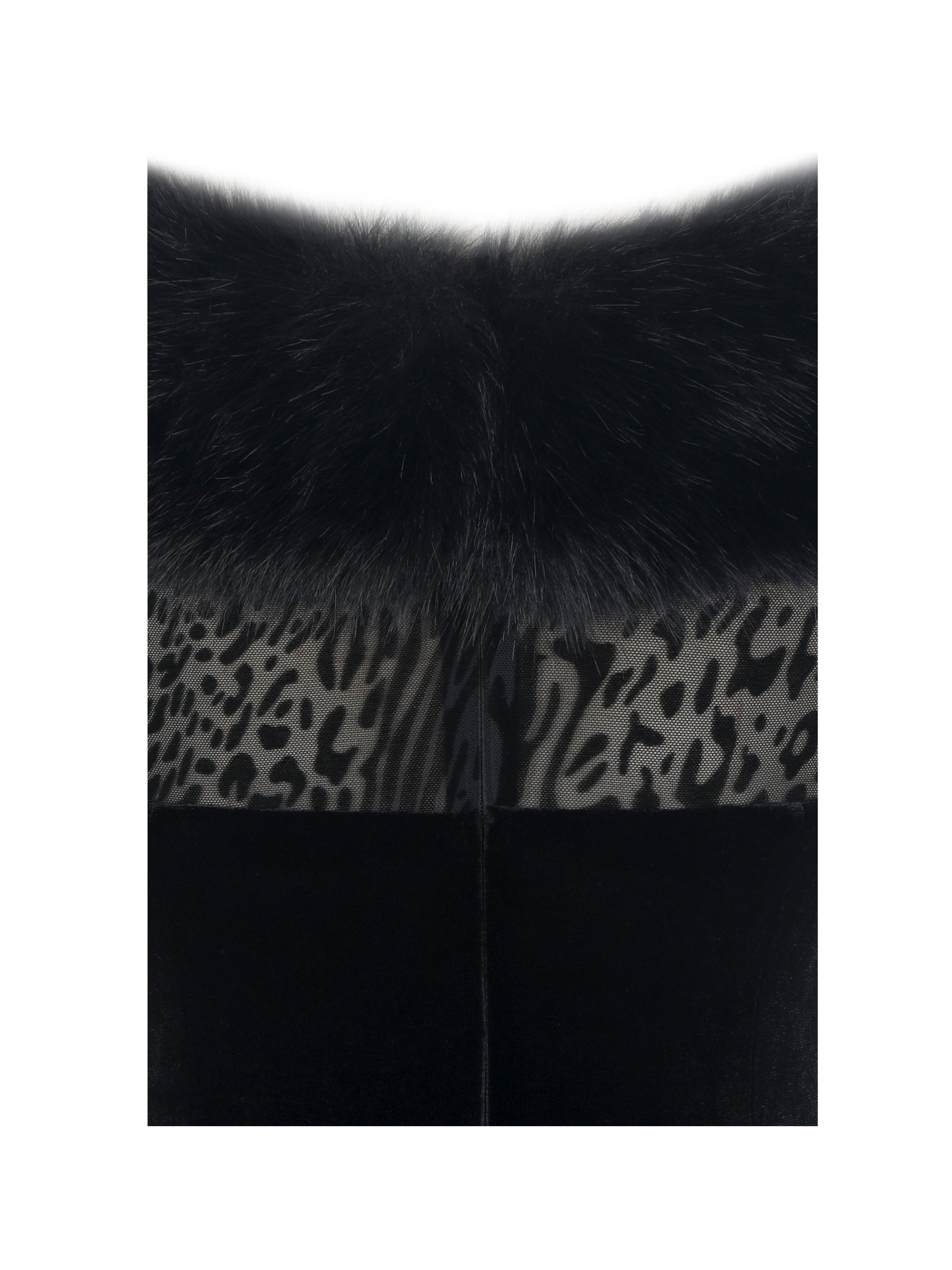 Alexis Black Animal Print Fur Boatneck Maxi Dress