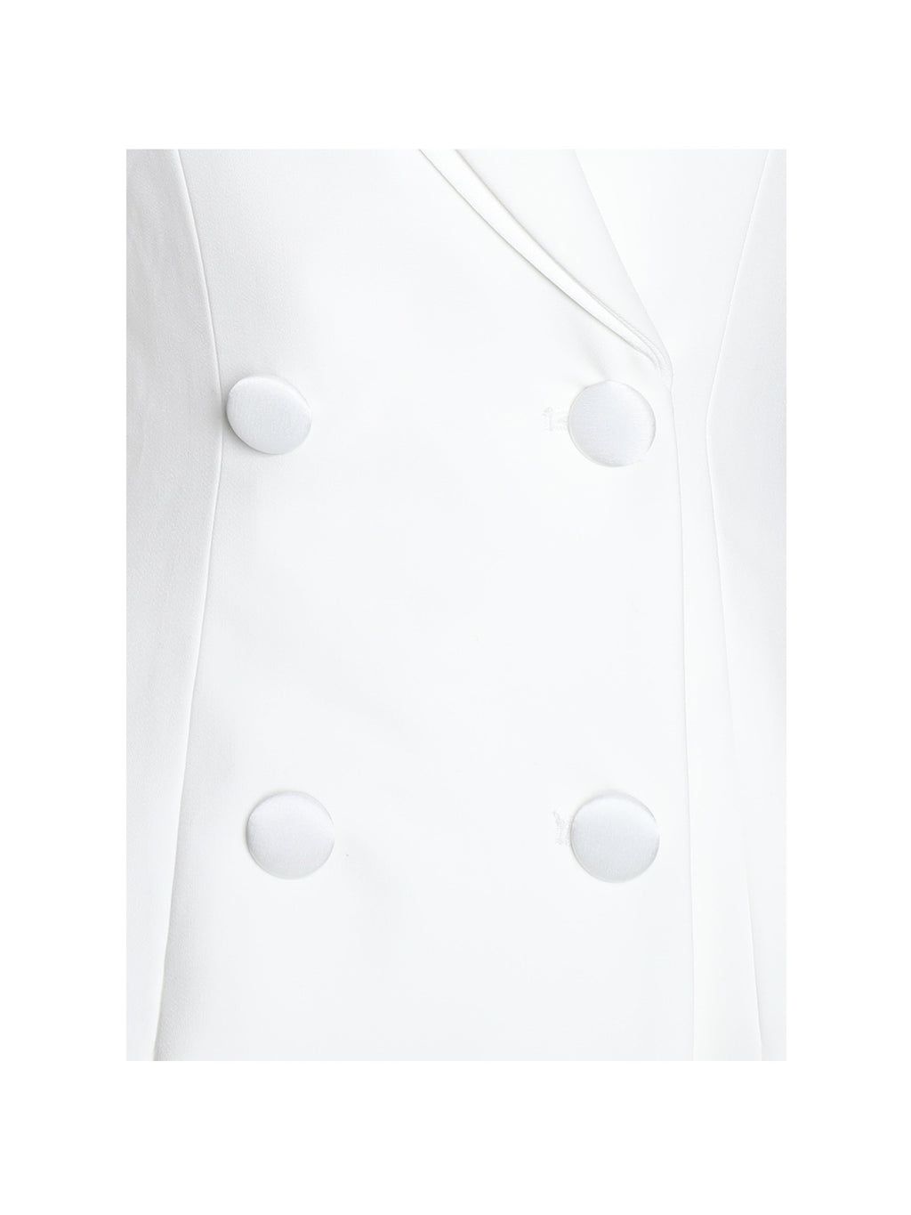 Madelina White Double Breast Satin Trim Blazer Dress - HOUSE OF SHE