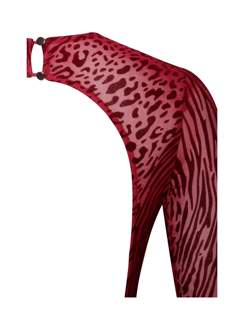 Dolma  Red Velvet Detail Mesh Maxi Dress - HOUSE OF SHE