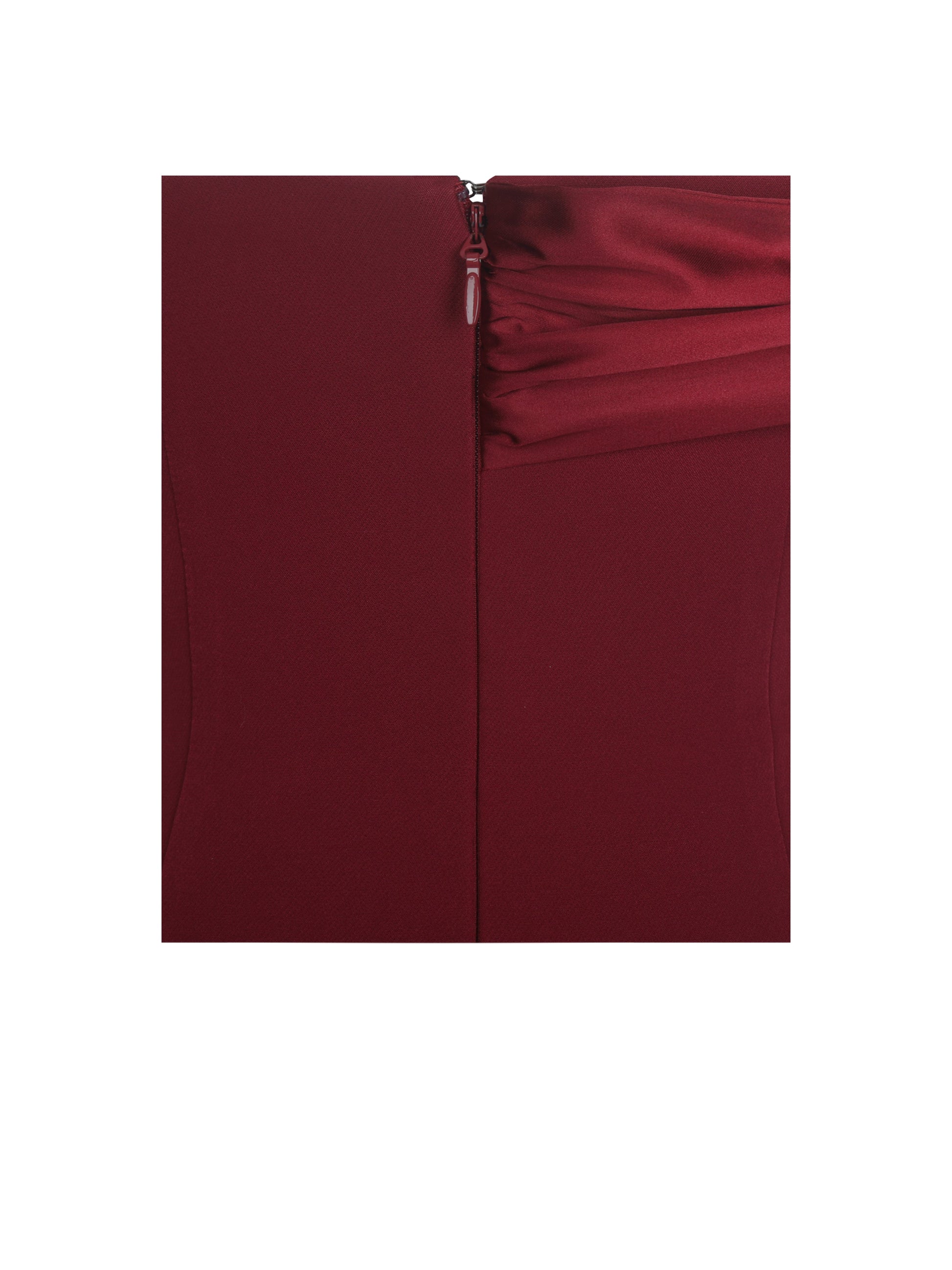 Ovelia Crimson Satin Ribbon Strapless Mini Dress