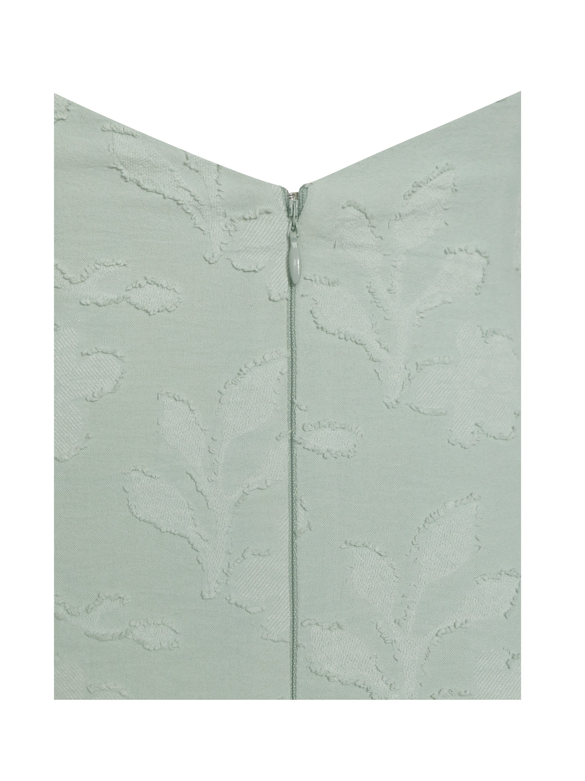 Magda Mint Green Deep V Neck Halter A-line Midi Dress - HOUSE OF SHE