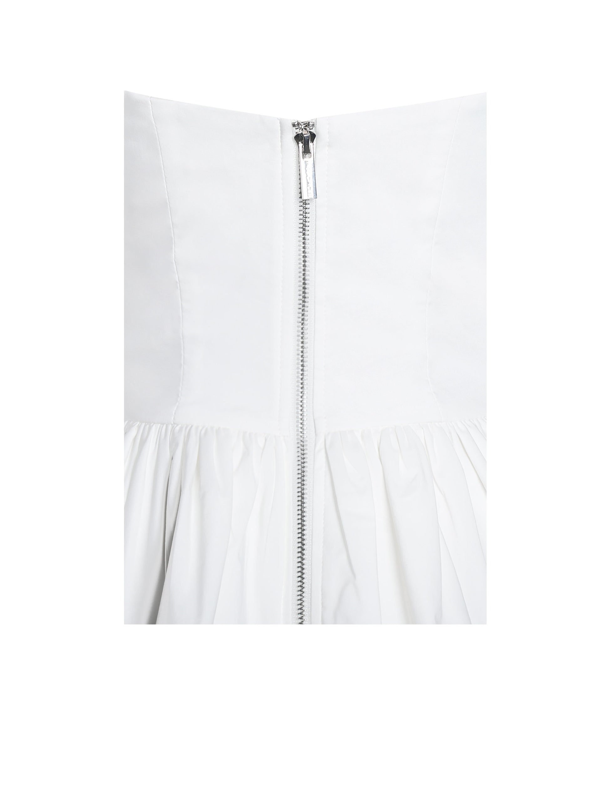 Qistina White Off-shoulder Bubble Hem Peplum Cotton Top