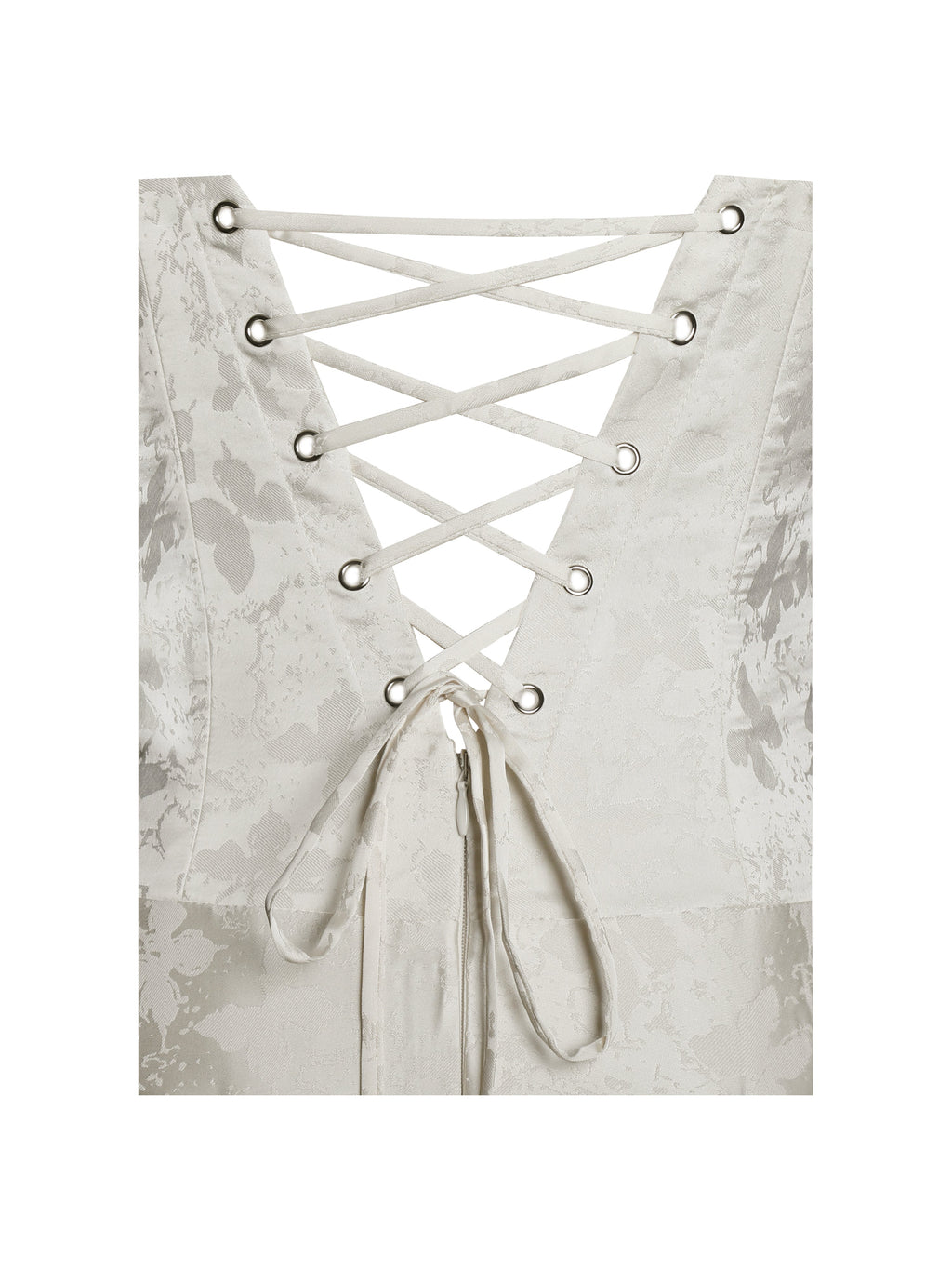 Raegan Pearl White Jacquard Rouched Maxi Dress - HOUSE OF SHE