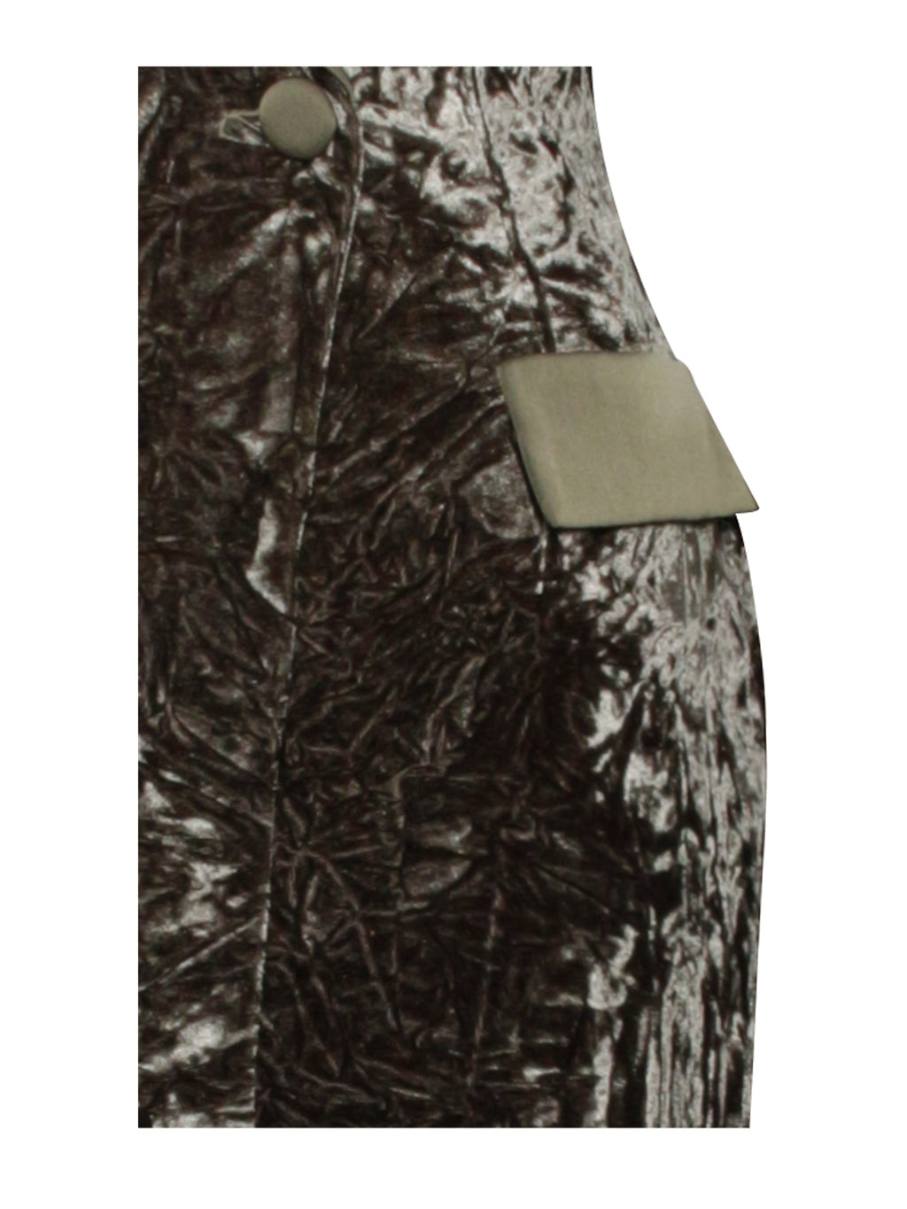 Willow Green Glossy Velvet High Slit Blazer Gown - HOUSE OF SHE