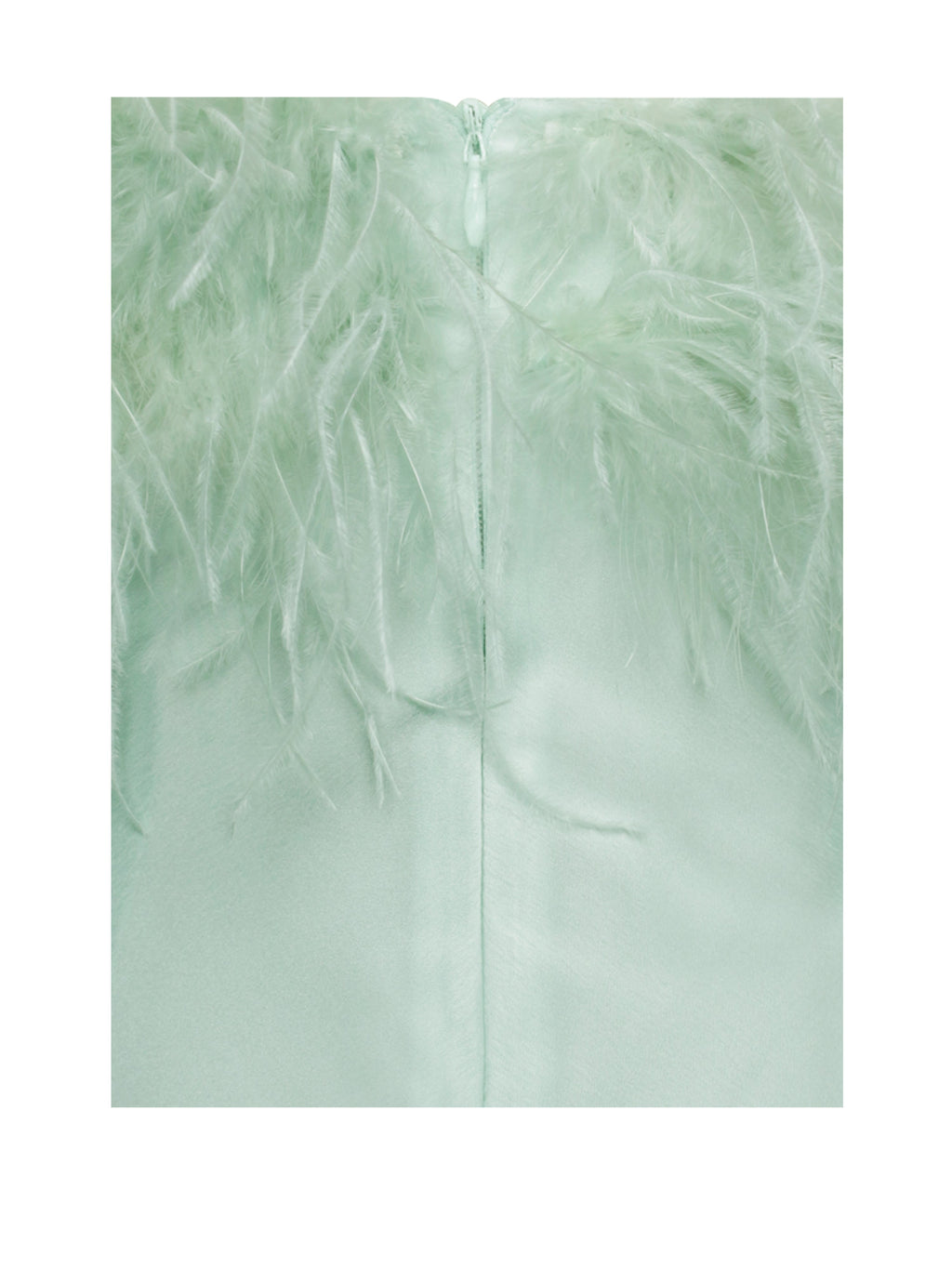 Yanira Mint Feather High Slit Satin Maxi Dress  HOUSE OF SHE