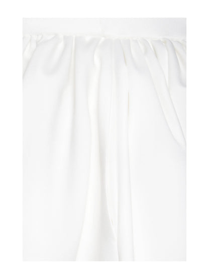 Umay White Drop Waist Satin Corset Dress