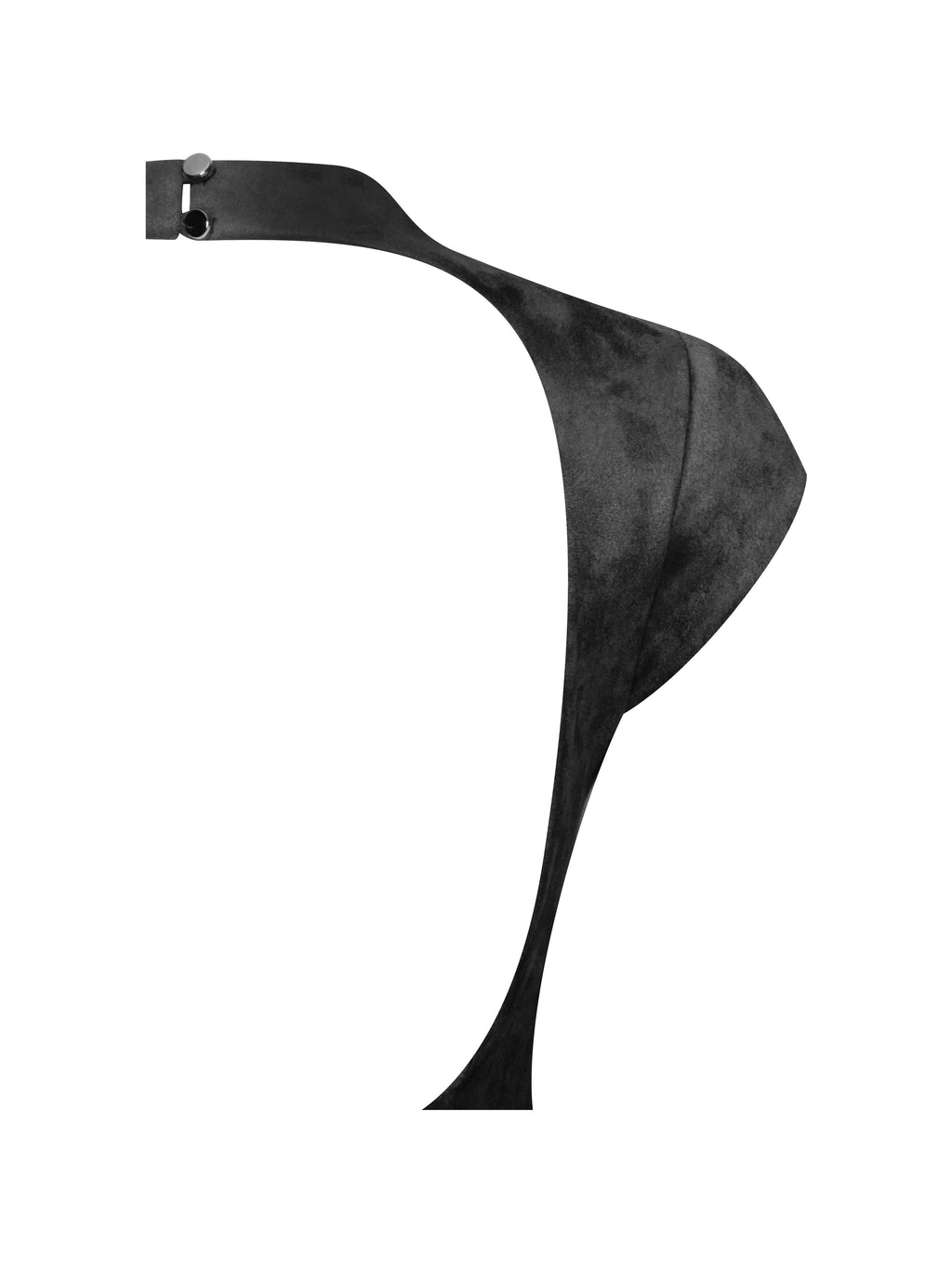Jacqueline Backless Black Mini Puffy Suede Dress  HOUSE OF SHE