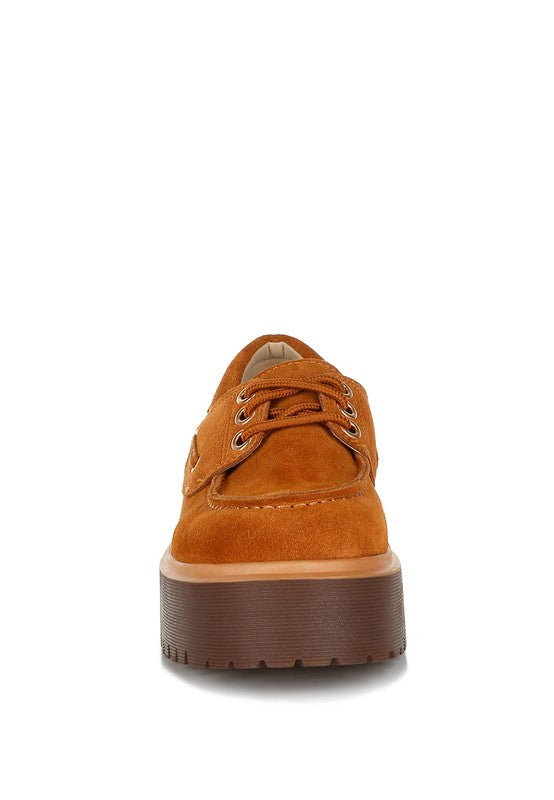 Cuckatoos Chunky Suede Oxford Loafers - HOUSE OF SHE