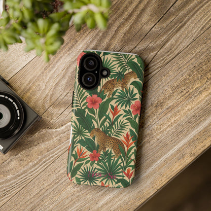 Tough Phone Case with Jungle Leopard Design