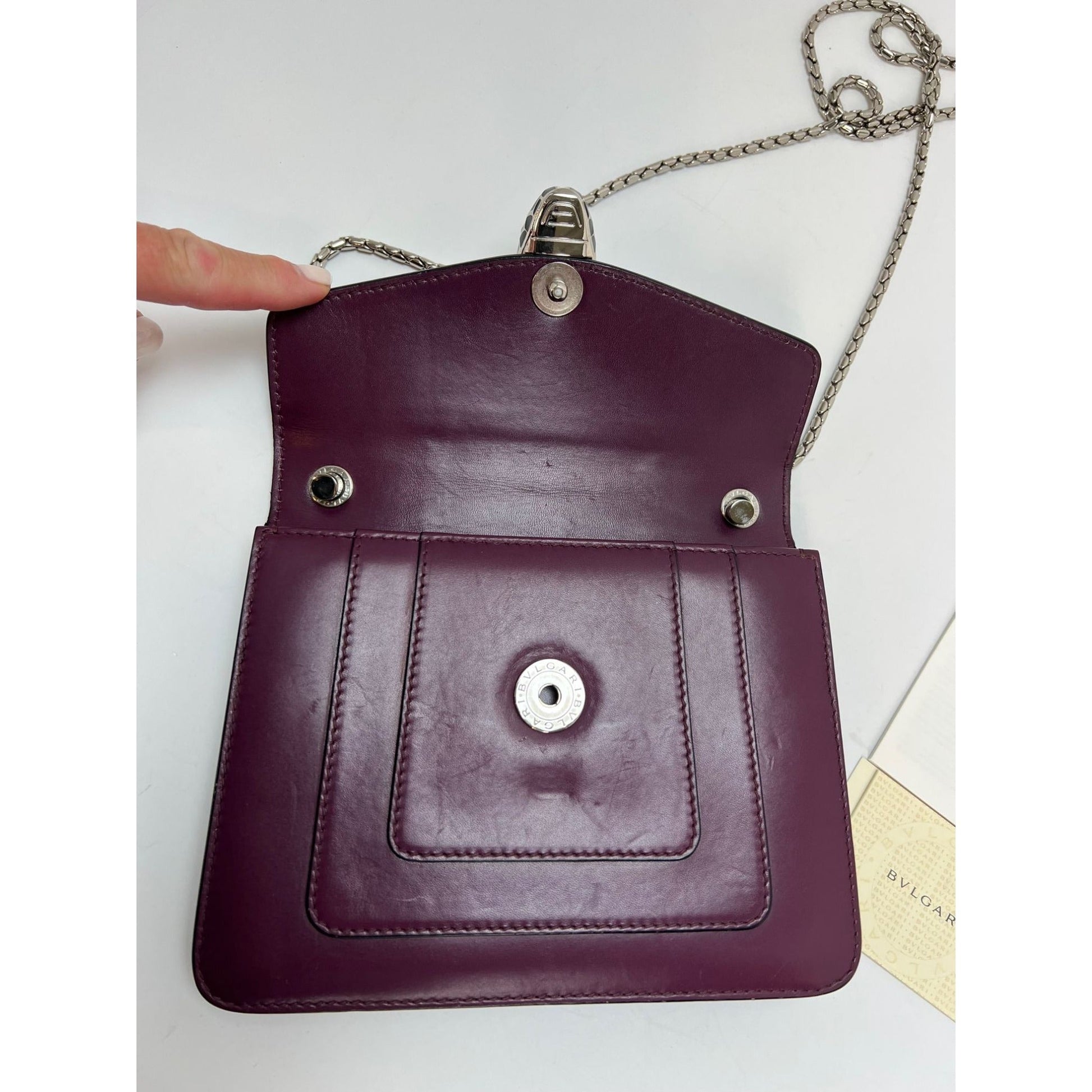 Bvlgari Calfskin Small Serpenti Forever Snake Plum Crossbody Bag - HOUSE OF SHE