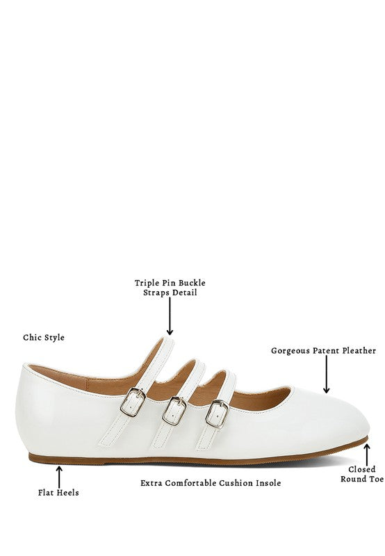 Macarina Triple Strap Mary Jane Sandals - HOUSE OF SHE