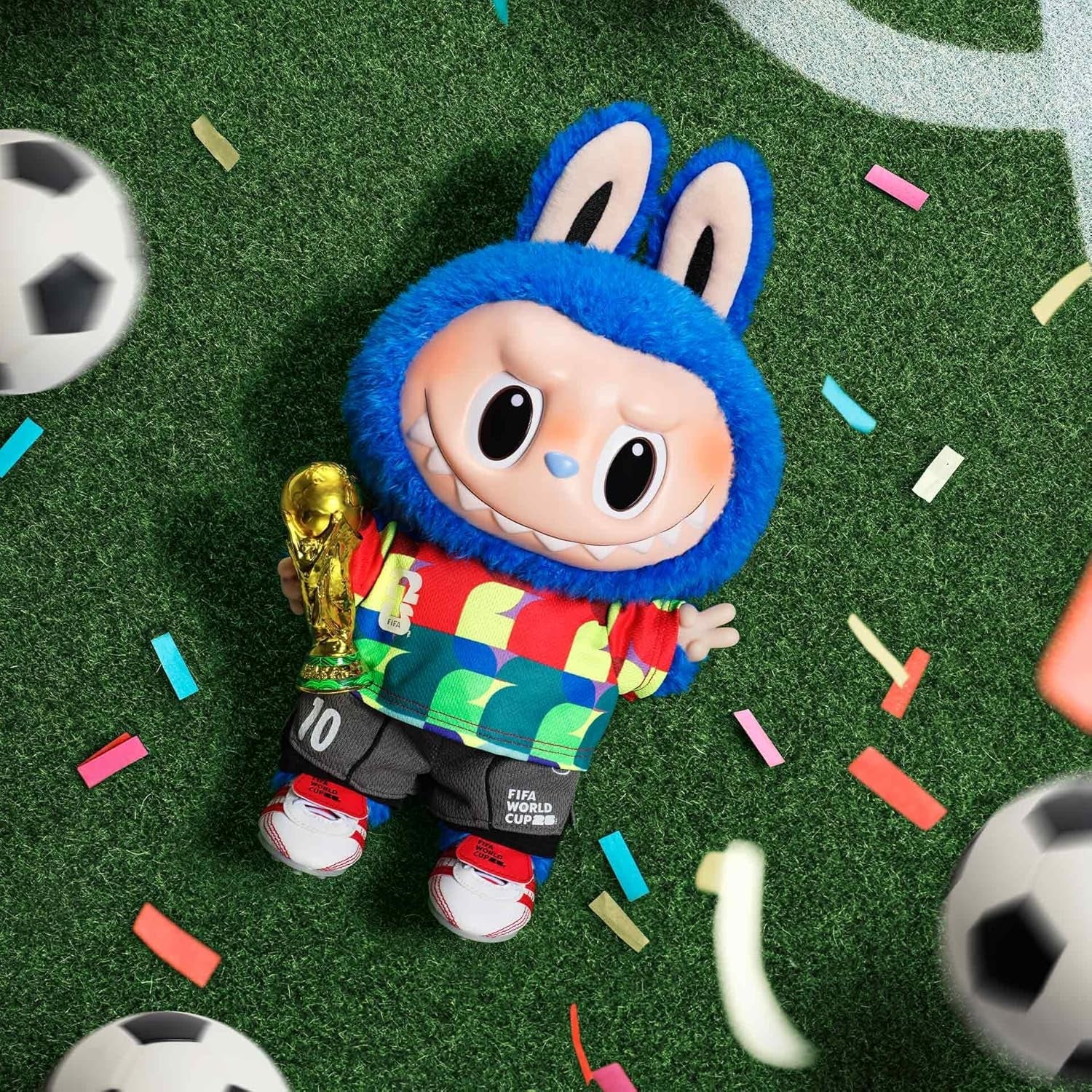 POP MART the Monsters × FIFA Series - Catch the Win Vinyl Plush Doll, Big Labubu with FIFA World Cup 2026 Clothes, Gift for Sports Fans, Teenagers, Adults, 14.96 Inches Height