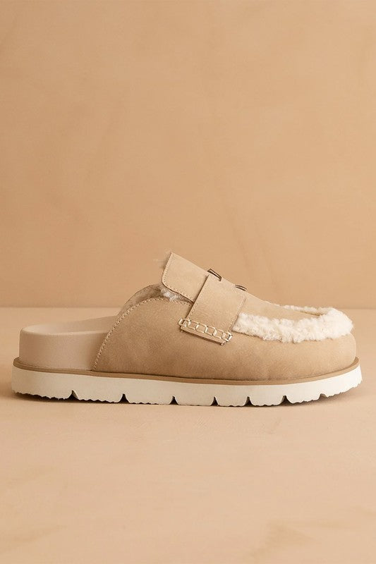 Avalon Suede Shearling Slip-On Loafers - HOUSE OF SHE