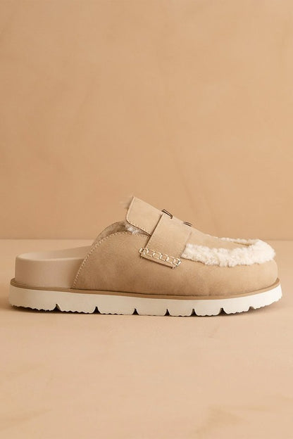 Avalon Suede Shearling Slip-On Loafers