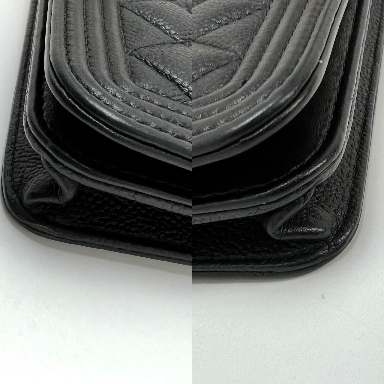 Chanel Caviar Quilted Mini Boy Clutch Wallet on a Chain Black - HOUSE OF SHE