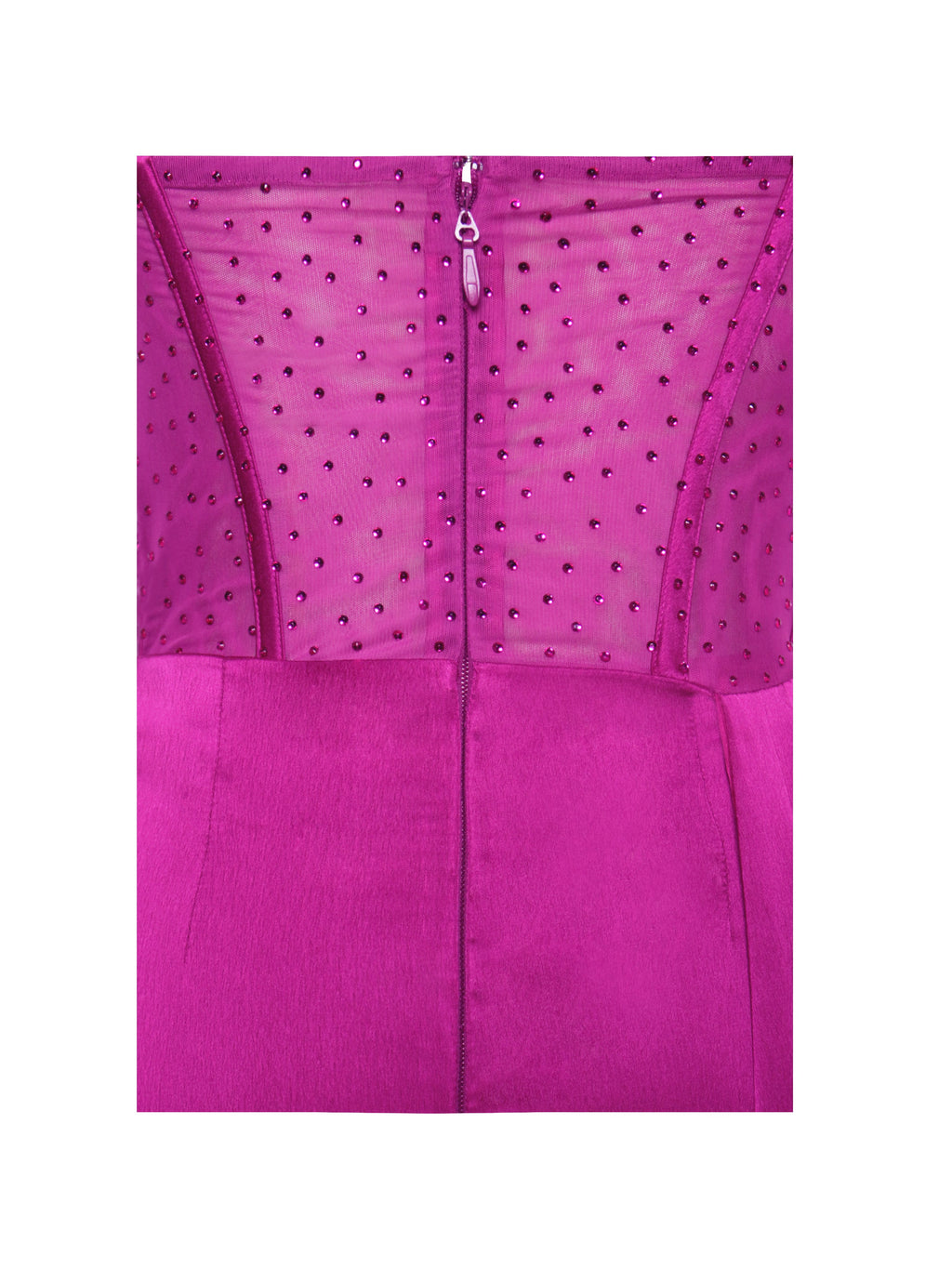 Holly Fuchsia Corset High Slit Satin Gown - HOUSE OF SHE