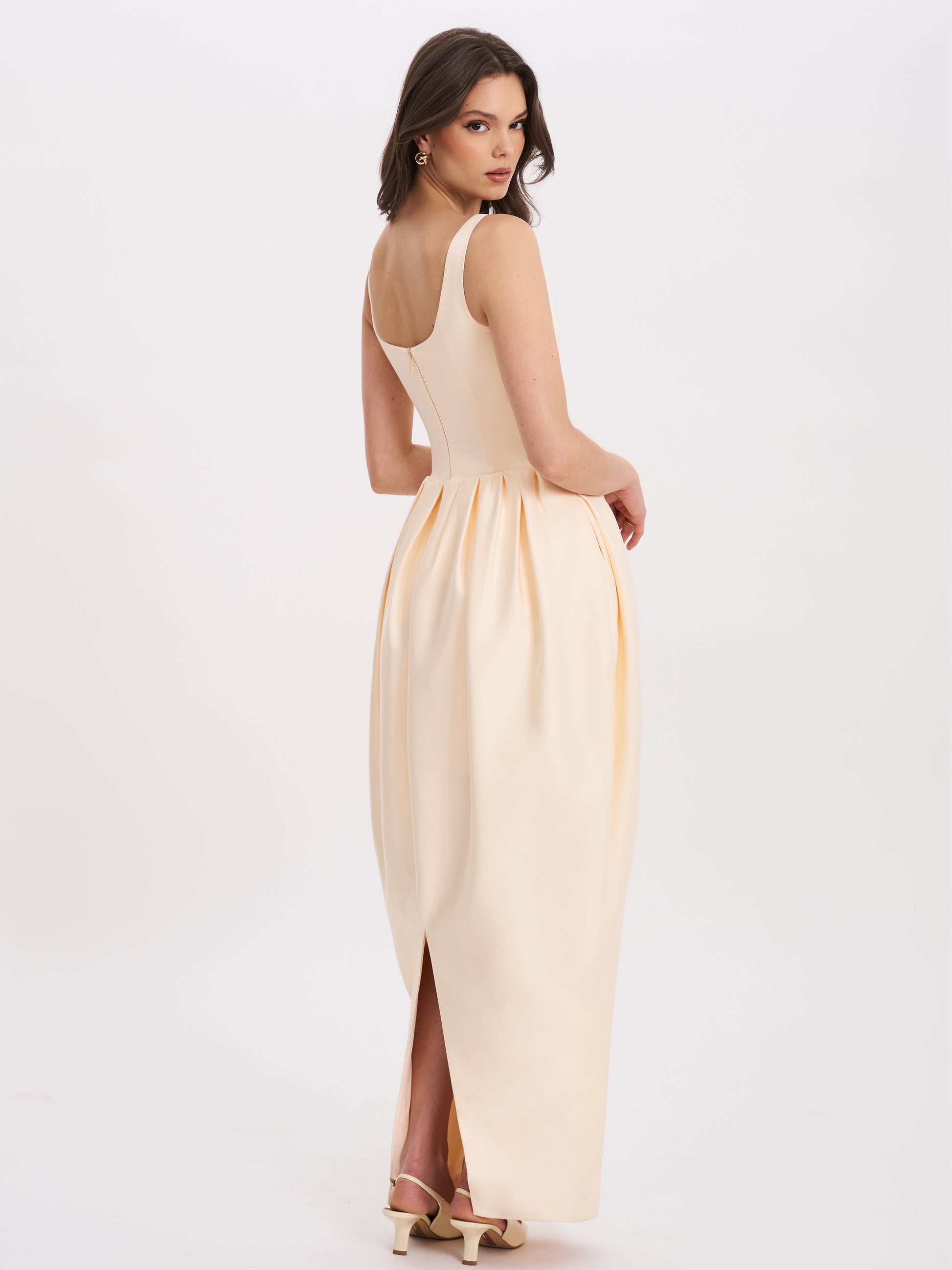 Udana Butter Yellow Drop Waist Tulip Gown - HOUSE OF SHE