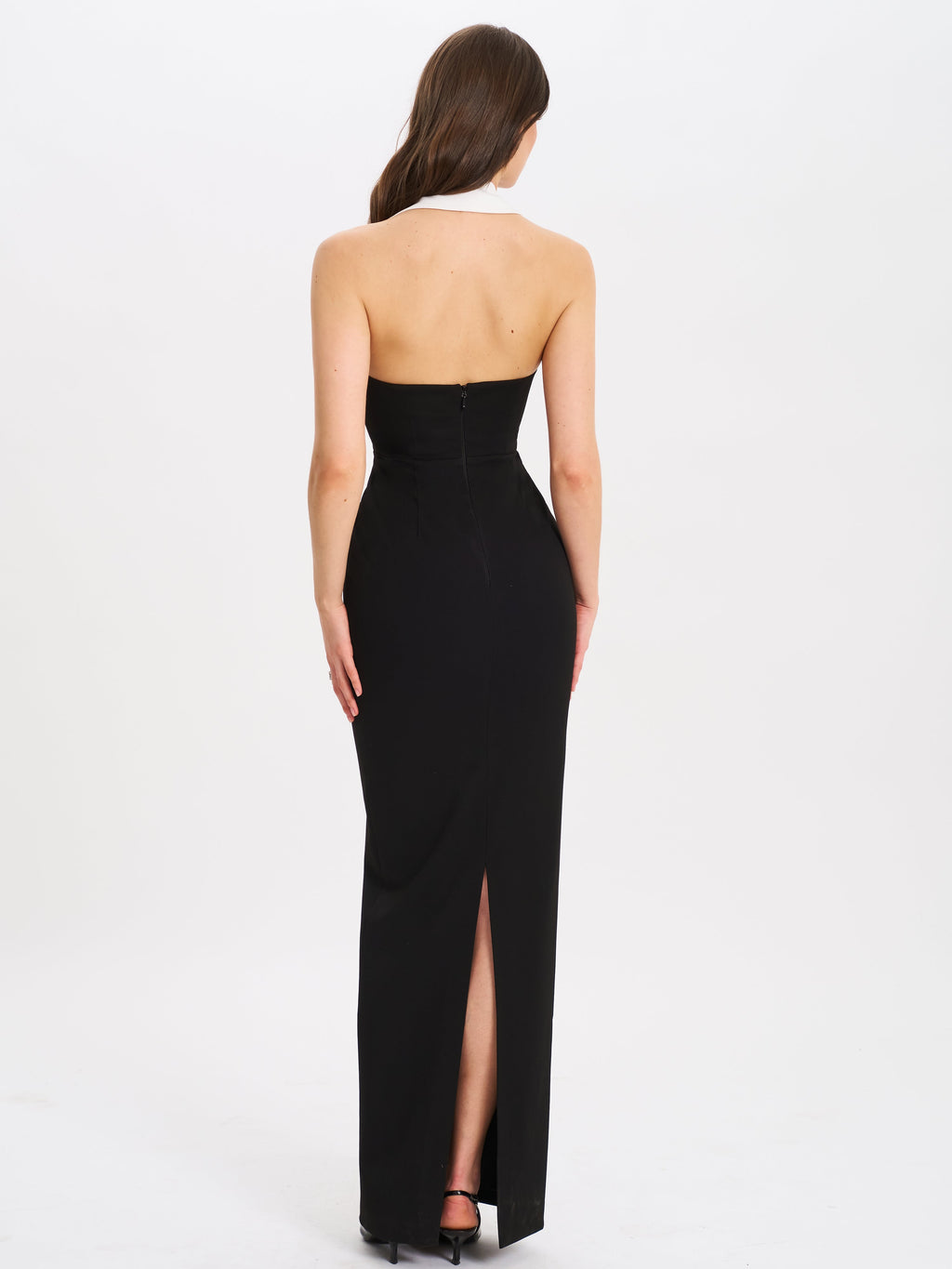 Raelyn Black and White Business Casual Maxi Dress - HOUSE OF SHE