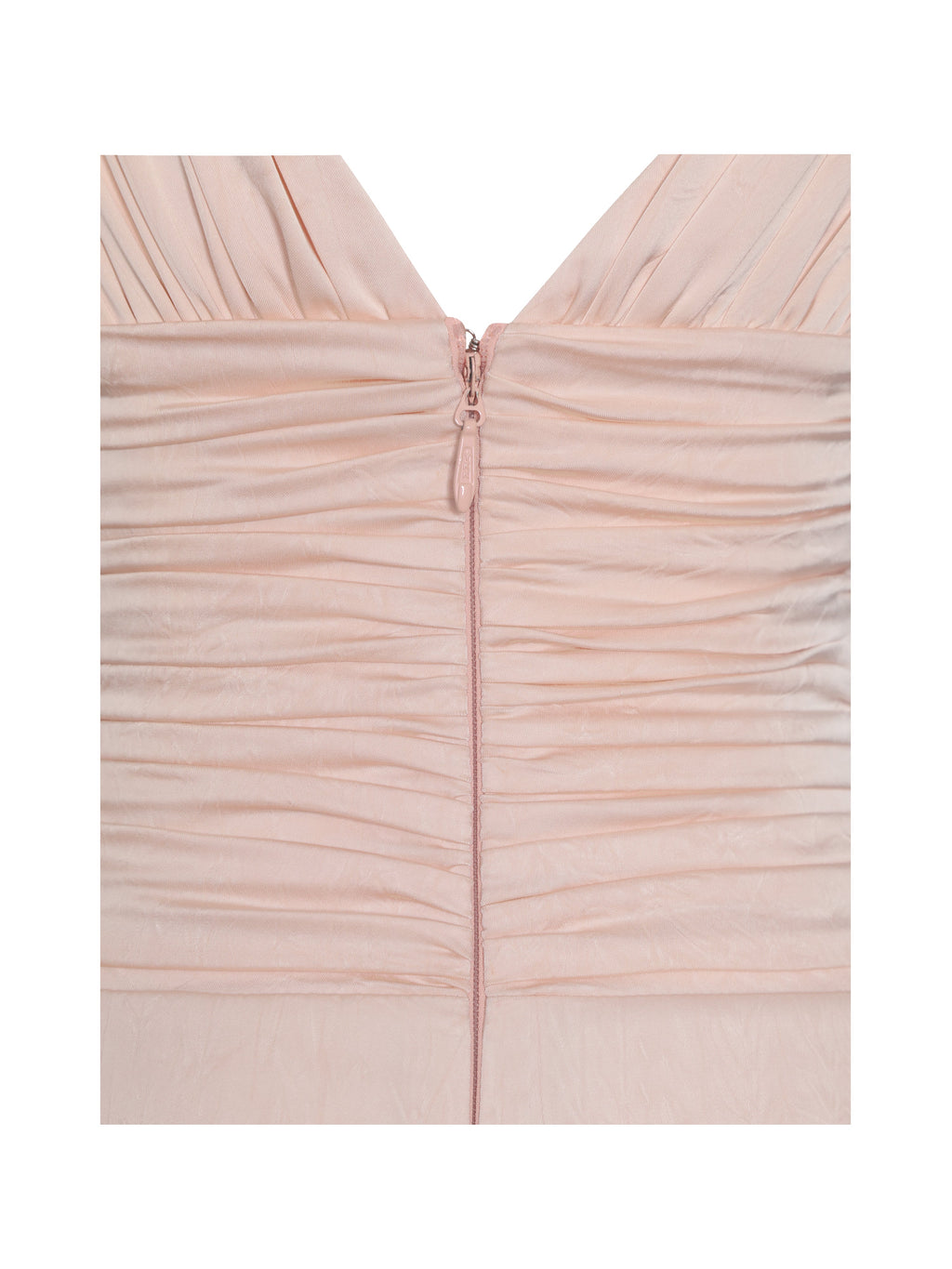 Talyssa Baby Pink Ruched Waist Double High Slit Maxi Gown - HOUSE OF SHE
