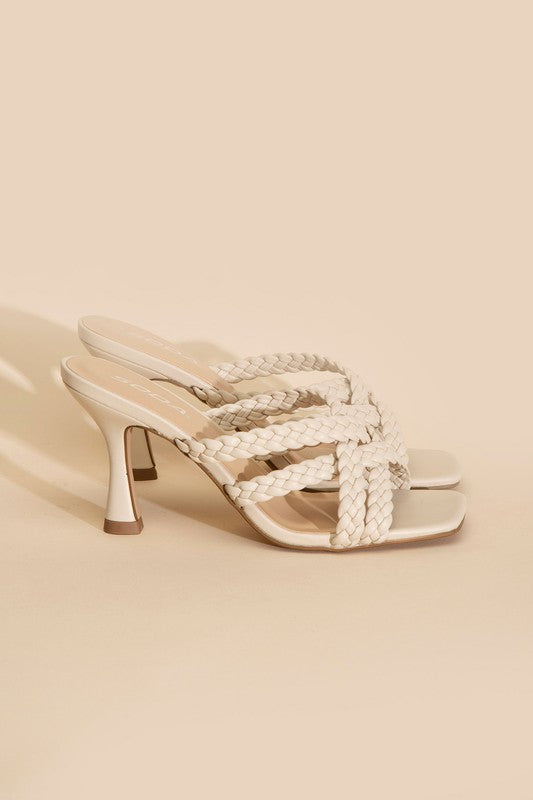 KELLAN-S Double Cross Braided Heels  HOUSE OF SHE