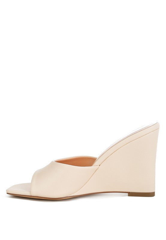 Shiloy Recycled Faux Leather Wedge Sandals - HOUSE OF SHE
