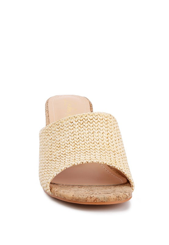 ADDIE Block Heel Slip On Sandals - HOUSE OF SHE