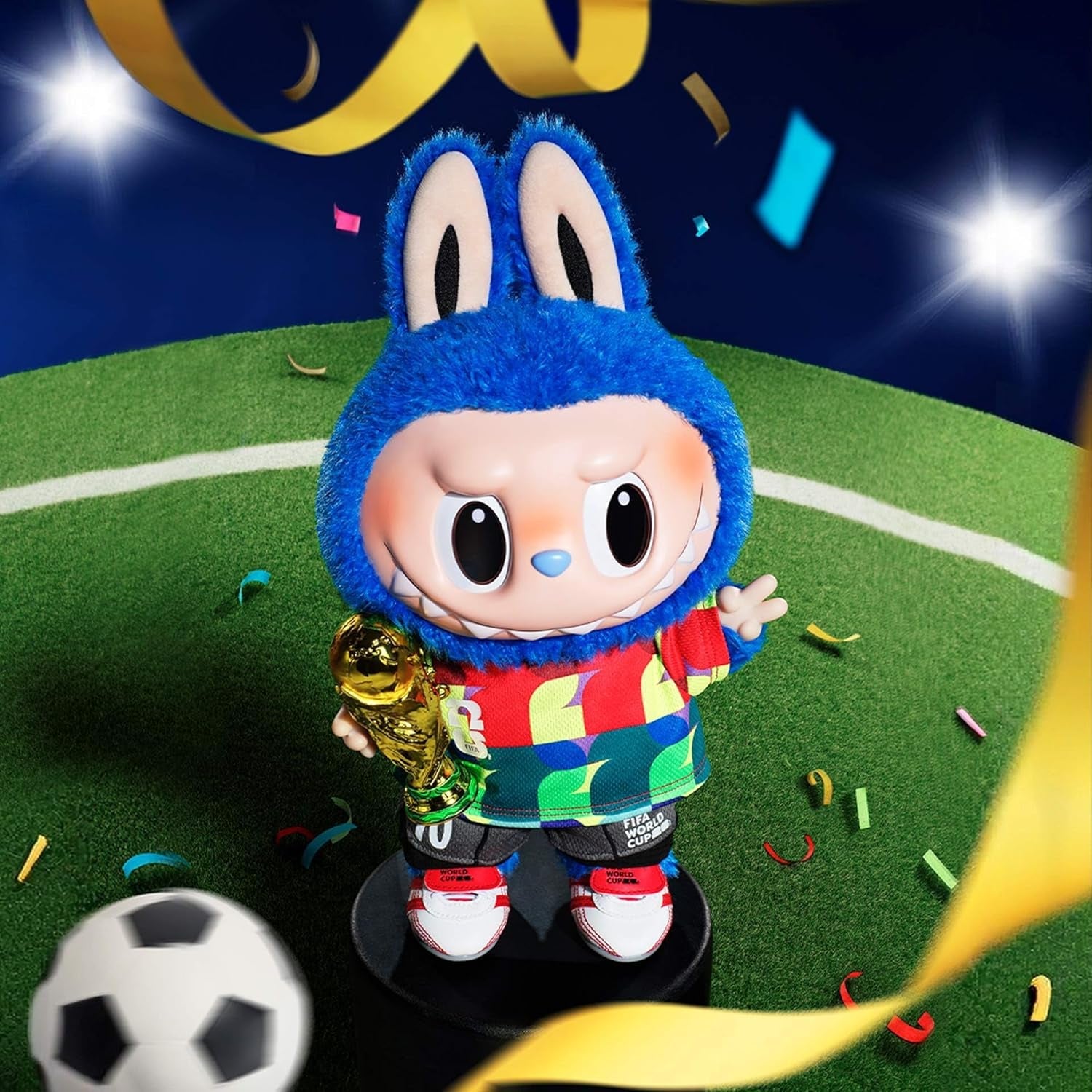 POP MART the Monsters × FIFA Series - Catch the Win Vinyl Plush Doll, Big Labubu with FIFA World Cup 2026 Clothes, Gift for Sports Fans, Teenagers, Adults, 14.96 Inches Height