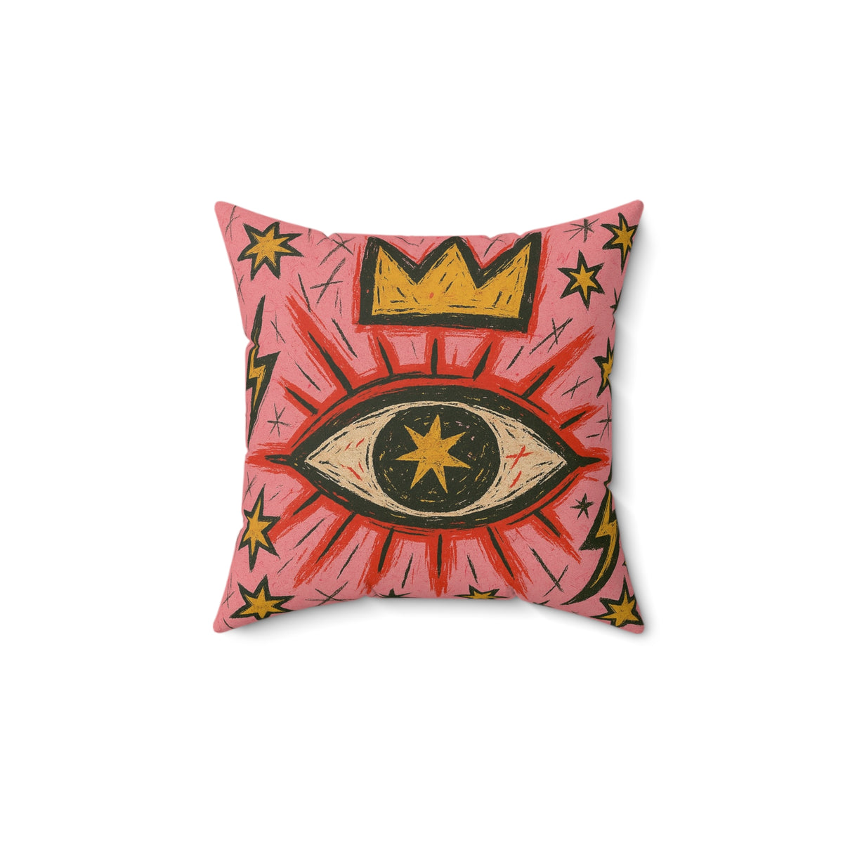 Basquiat Art-Inspired Eye Print Square Cushion Pillow