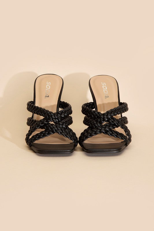 KELLAN-S Double Cross Braided Heels  HOUSE OF SHE