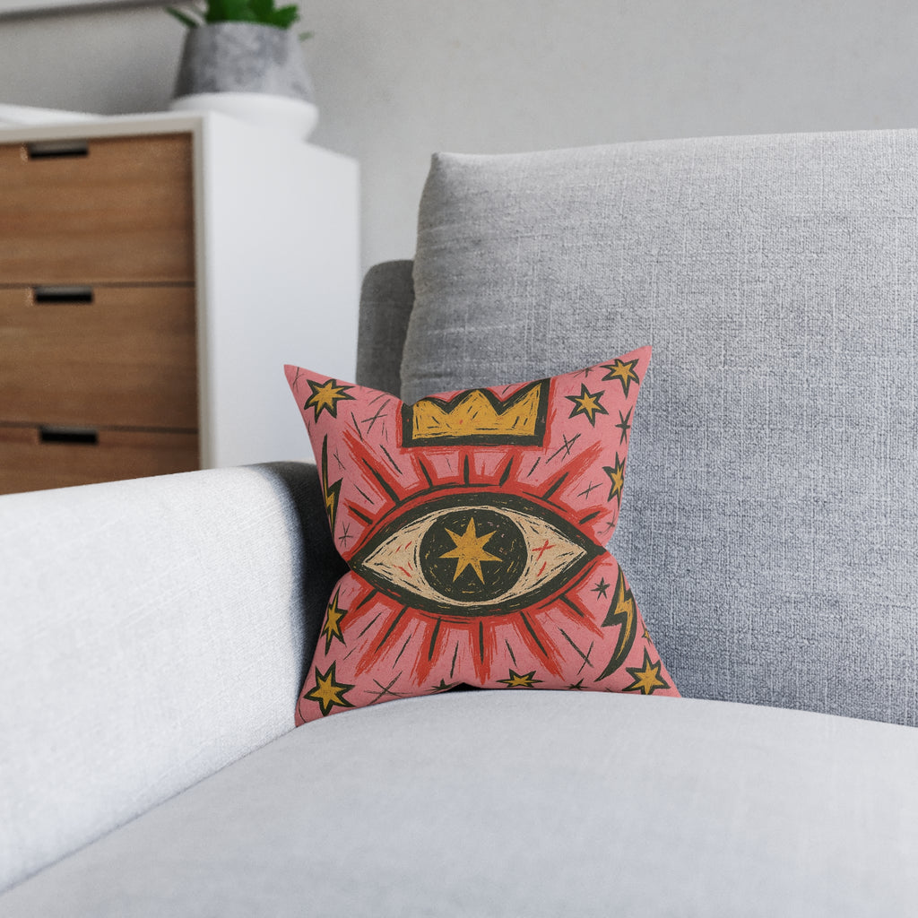 Basquiat Art-Inspired Eye Print Square Cushion Pillow