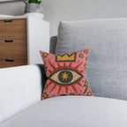 Basquiat Art-Inspired Eye Print Square Cushion Pillow
