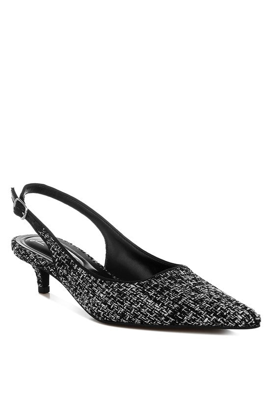 Zehra Boucle Slingback Sandals - HOUSE OF SHE