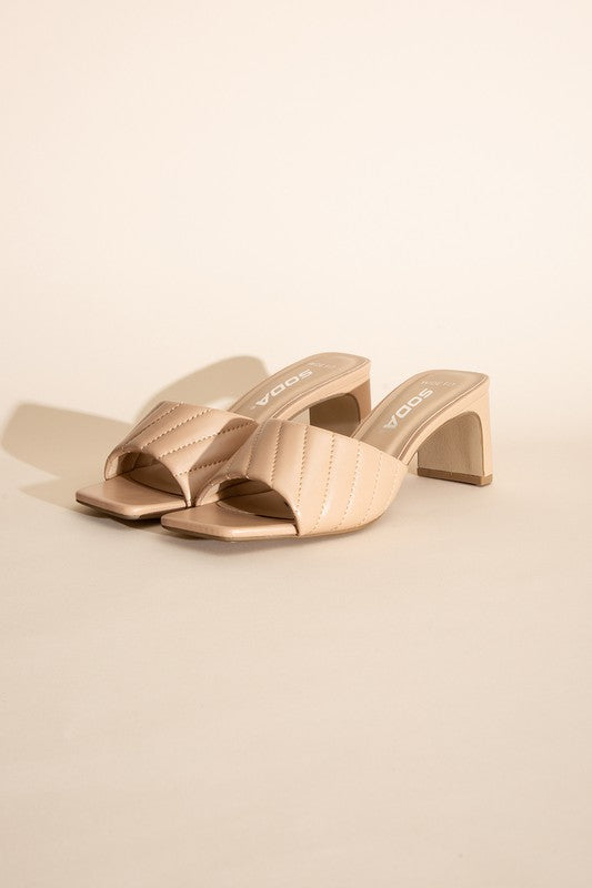 W-NINA SLIDE MULE HEELS  HOUSE OF SHE