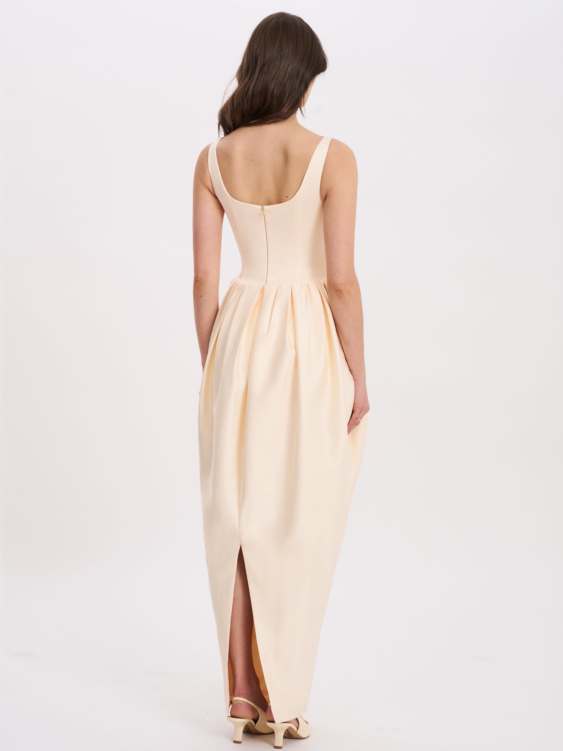 Udana Butter Yellow Drop Waist Tulip Gown - HOUSE OF SHE