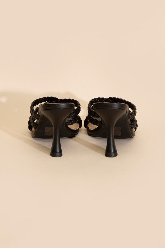 KELLAN-S Double Cross Braided Heels  HOUSE OF SHE