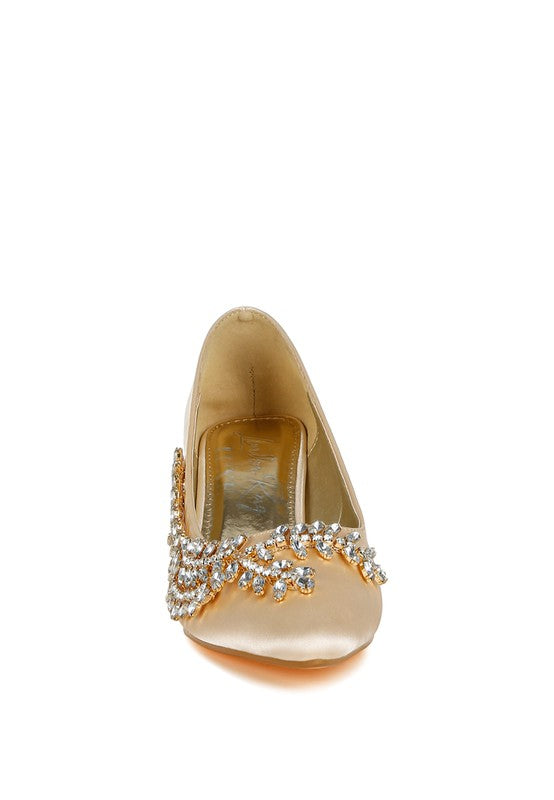 Abatina Satin Diamante Embellished Pumps  HOUSE OF SHE