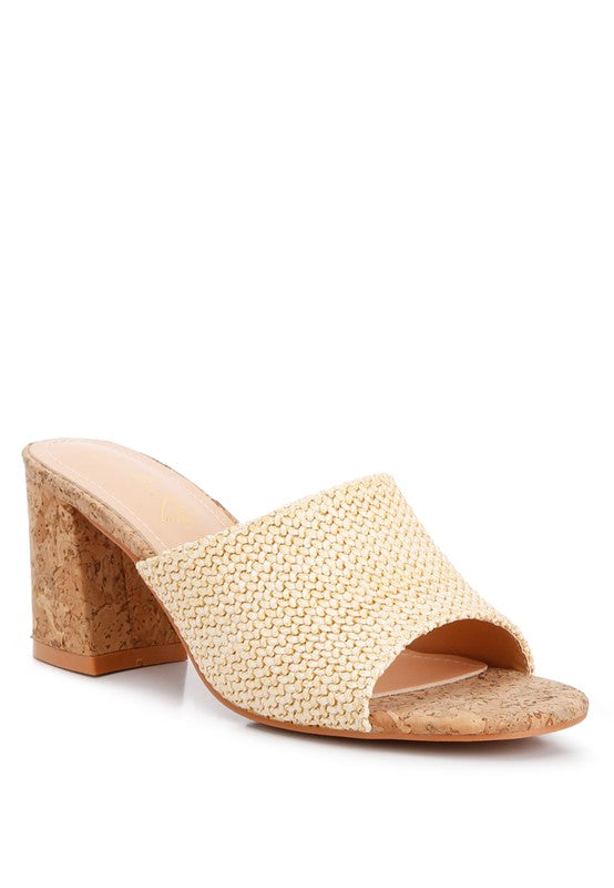ADDIE Block Heel Slip On Sandals - HOUSE OF SHE